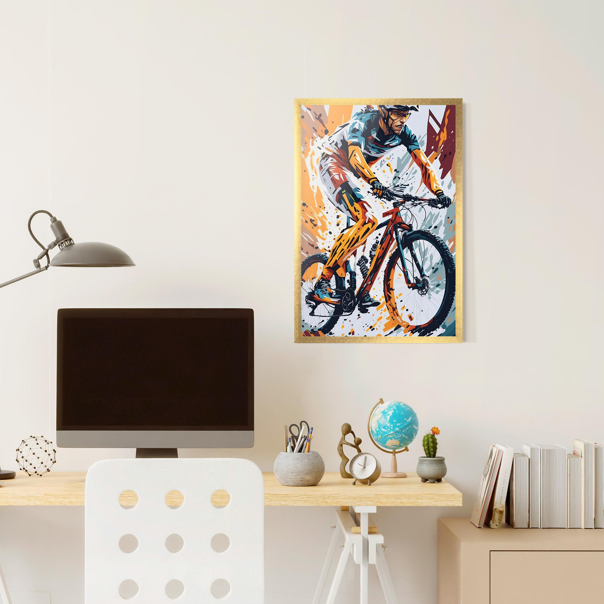 Poster Înrămat Orange Bike Art mockup 6