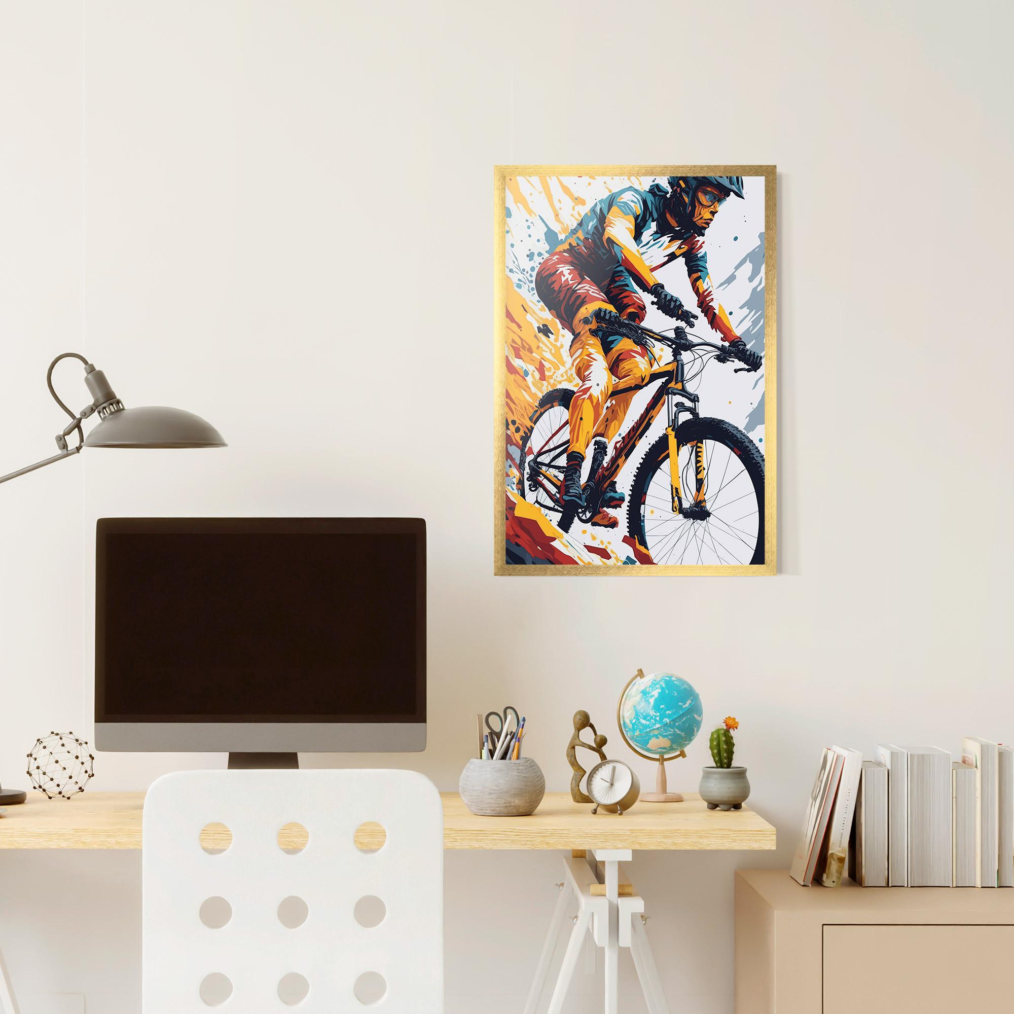 Poster Înrămat Yellow Bike Art mockup 6