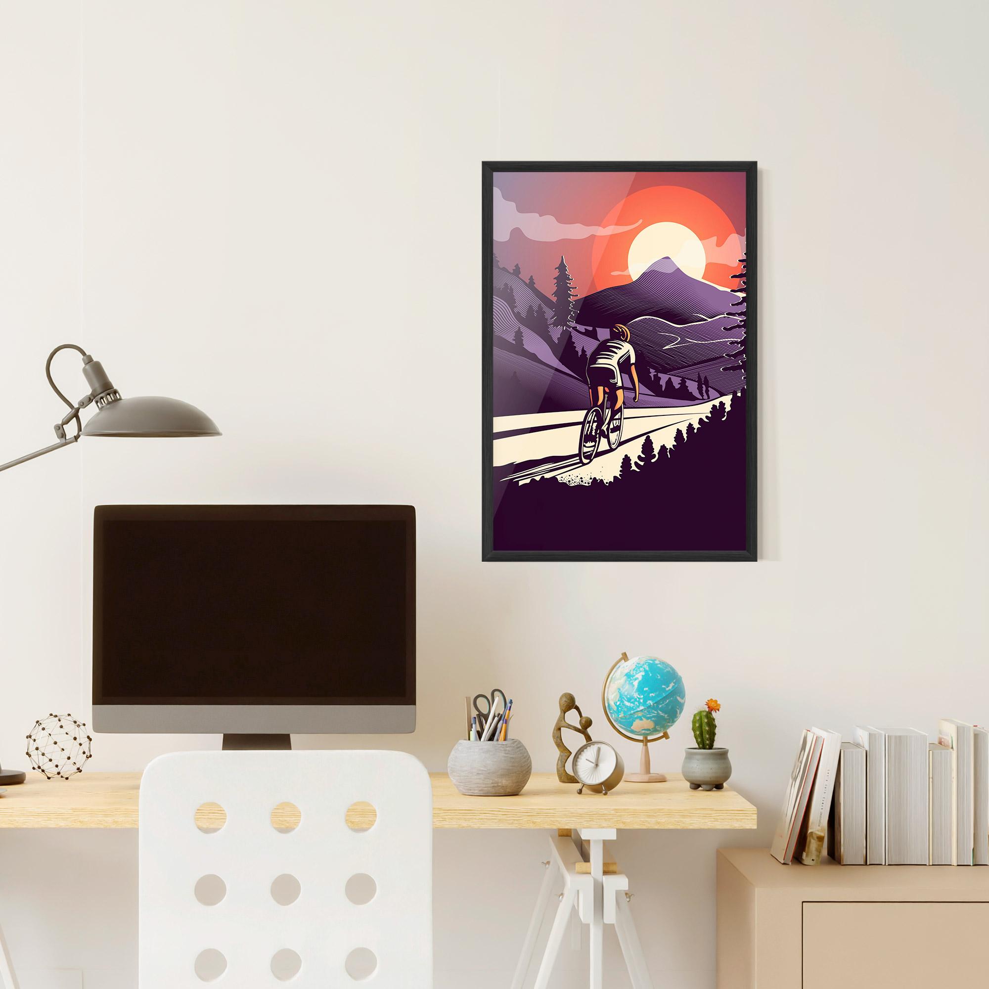 Poster Înrămat Cycling Sunset mockup 6