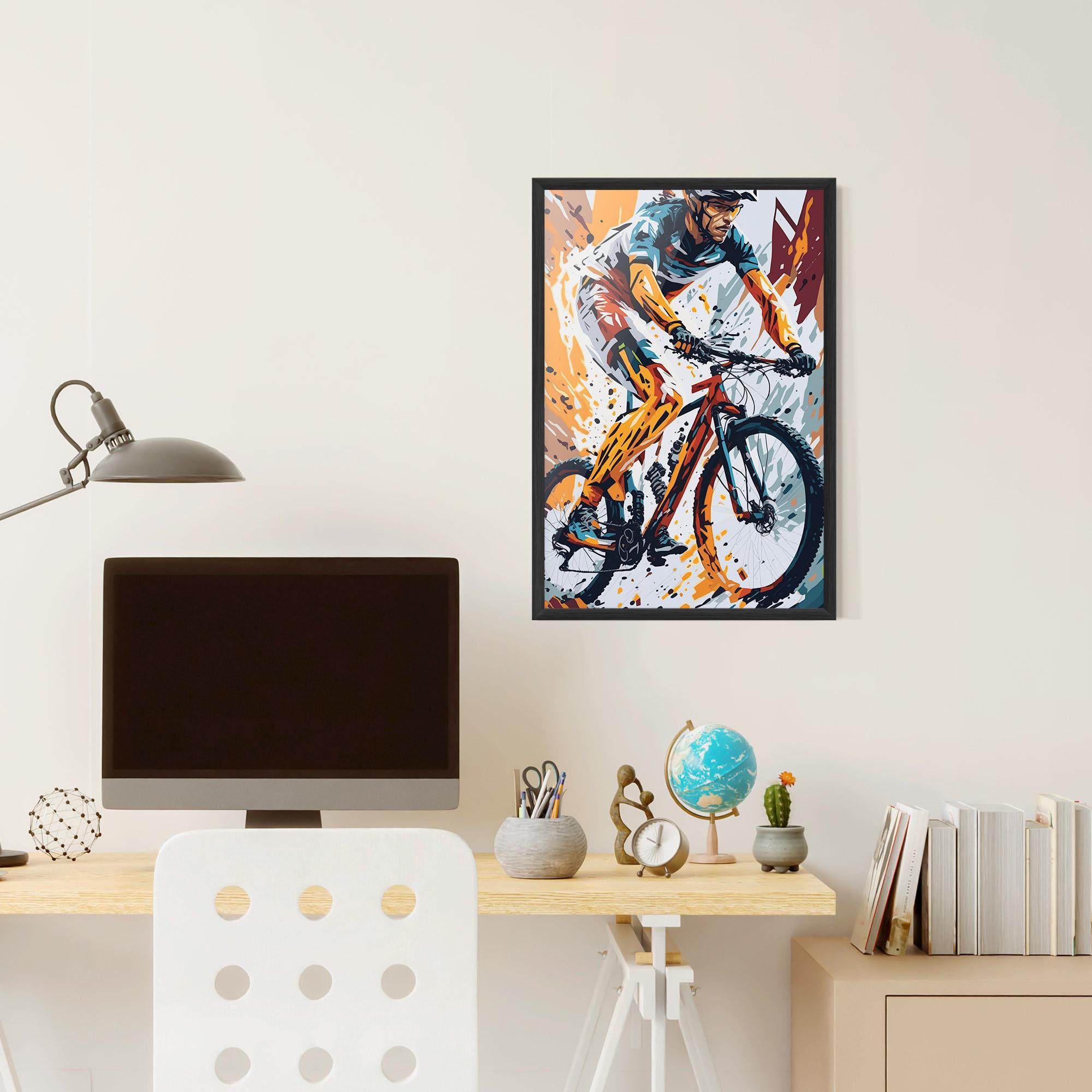 Poster Înrămat Orange Bike Art mockup 6