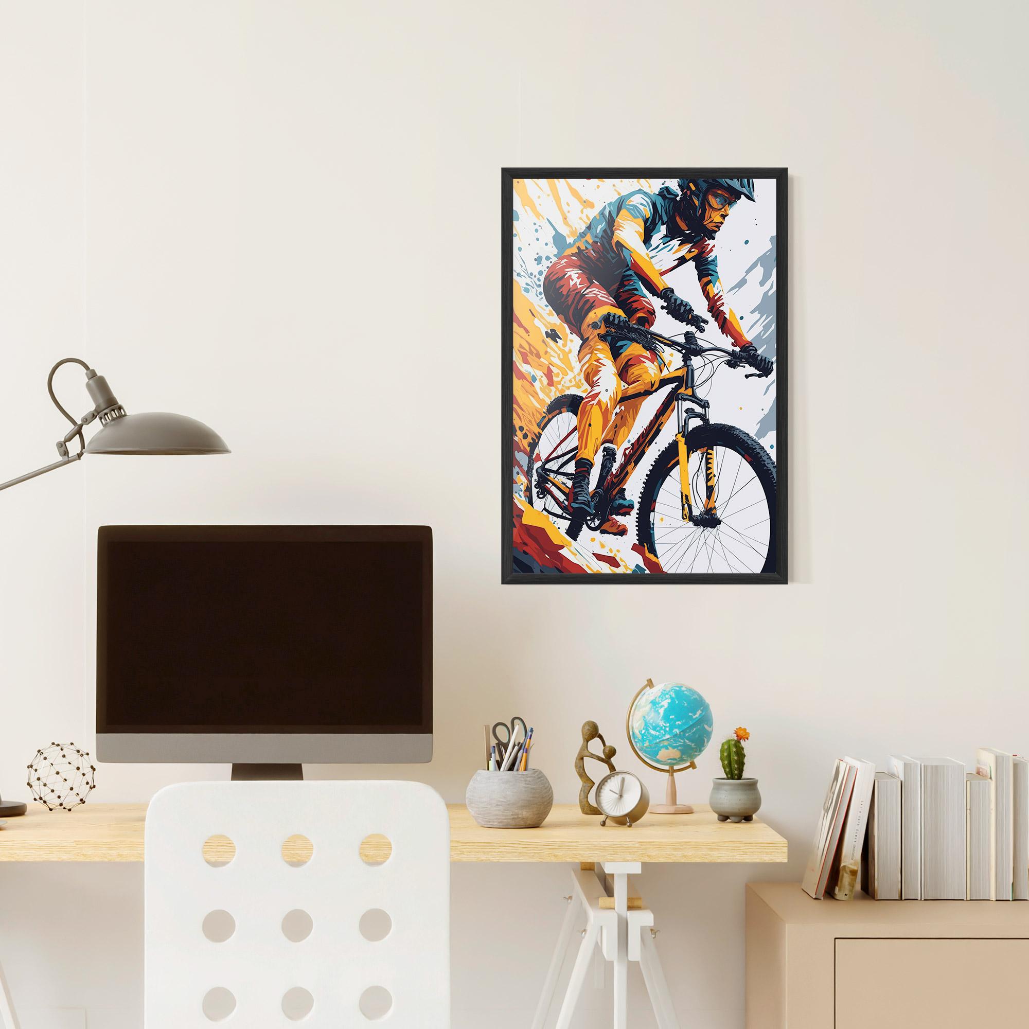 Poster Înrămat Yellow Bike Art mockup 6