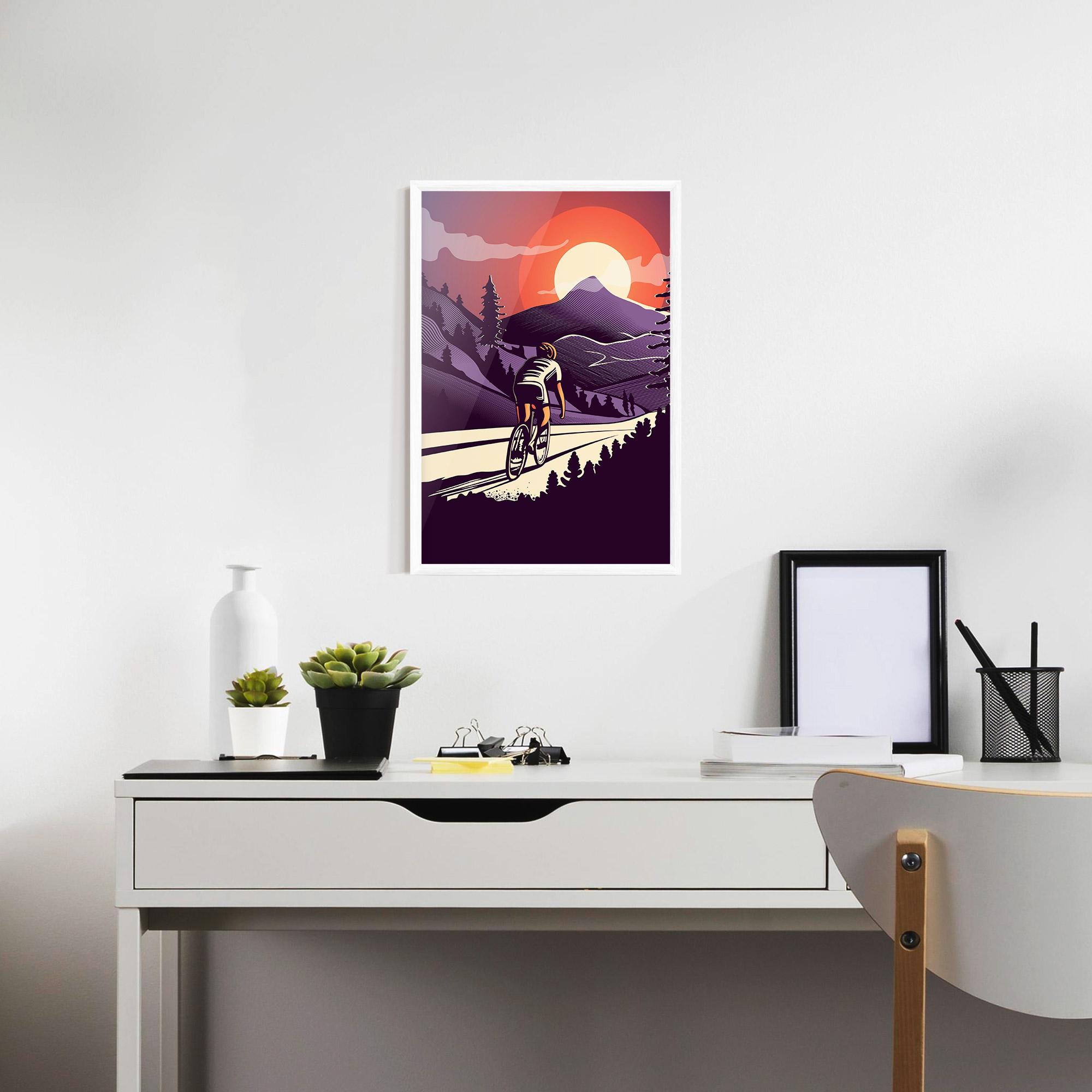 Poster Înrămat Cycling Sunset mockup 7