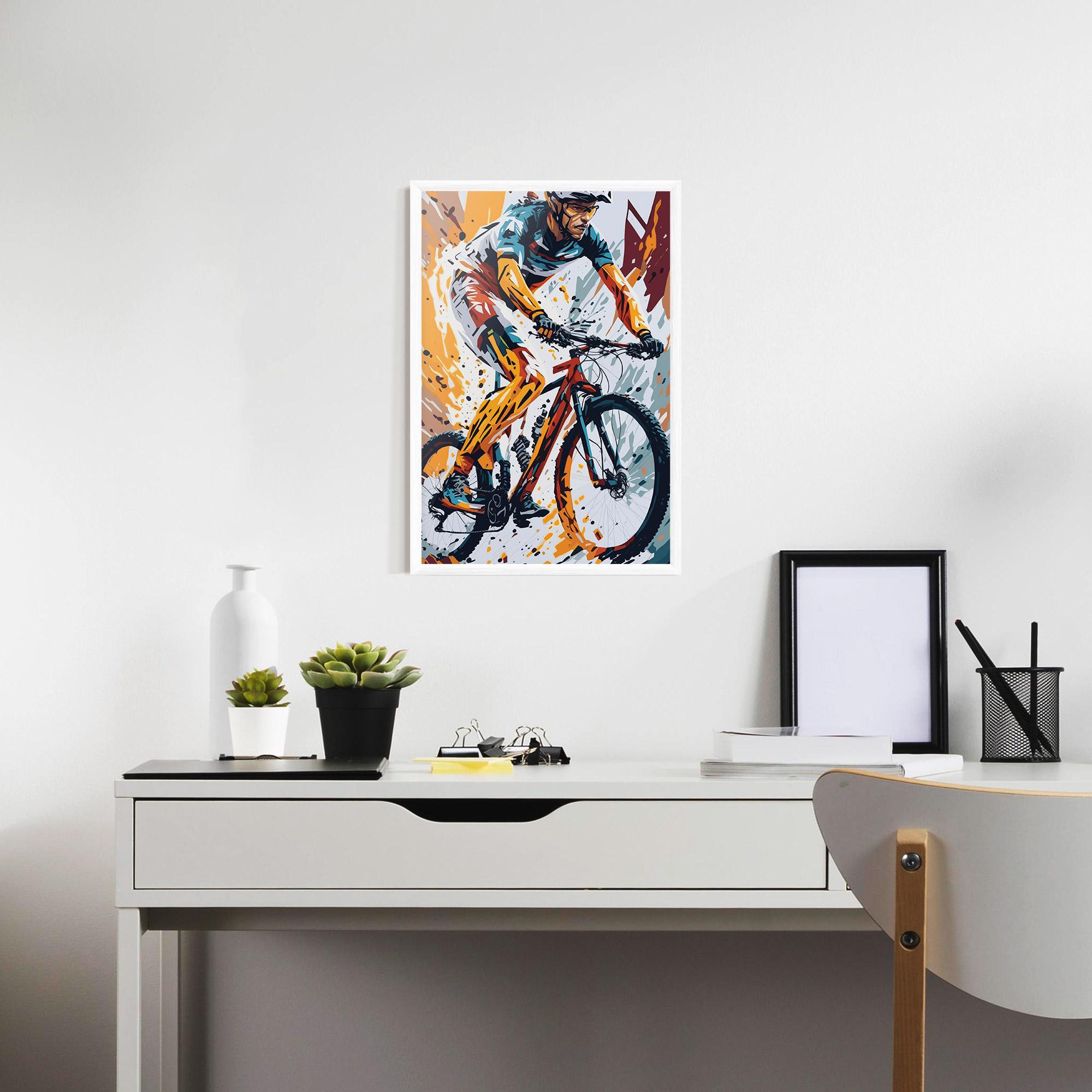 Poster Înrămat Orange Bike Art mockup 7