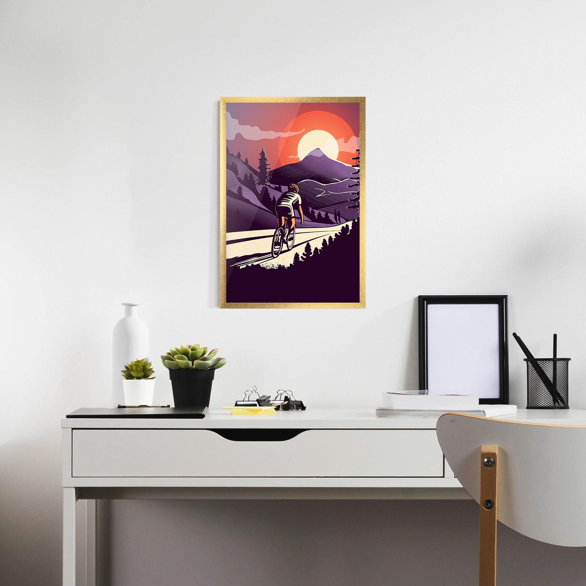 Poster Înrămat Cycling Sunset mockup 7
