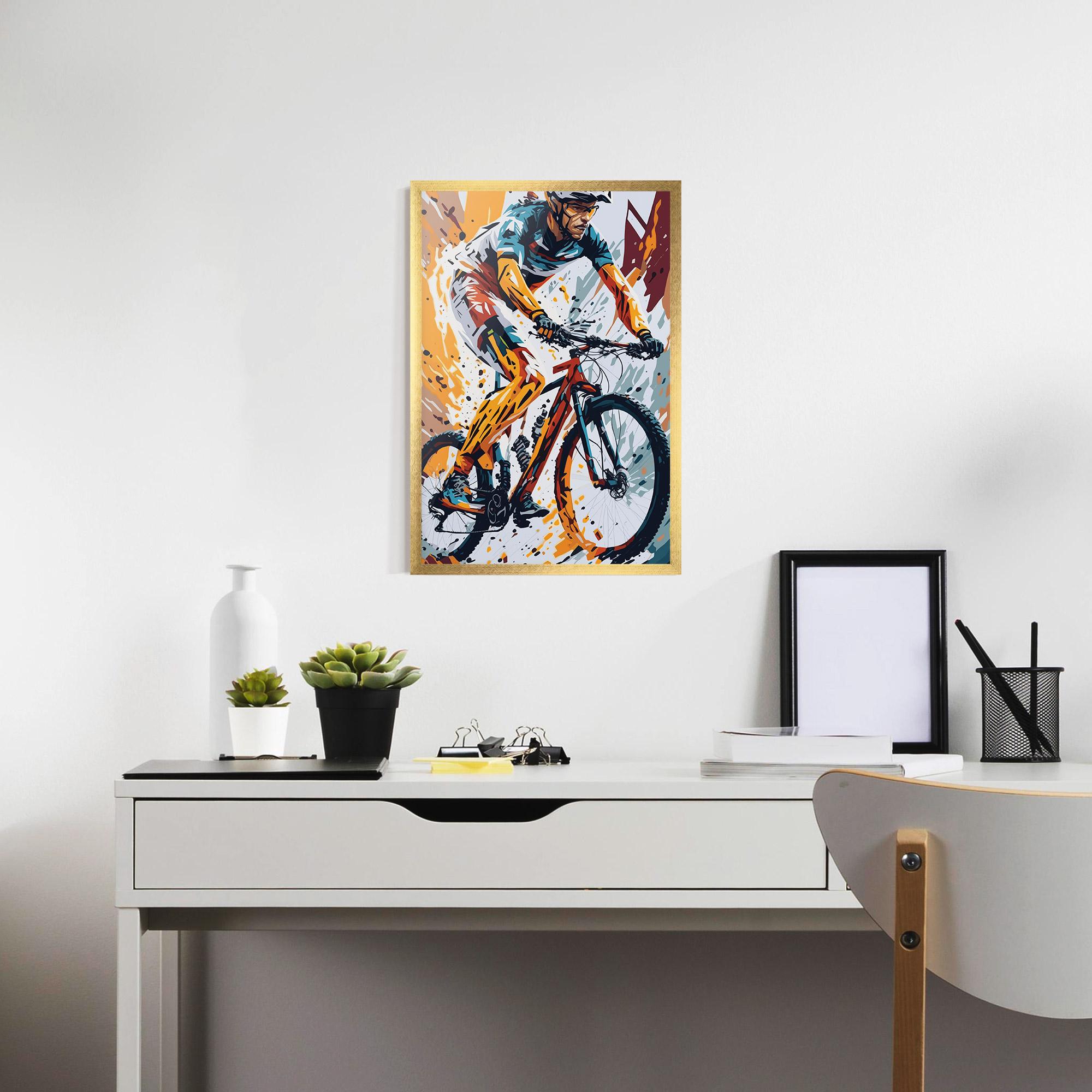 Poster Înrămat Orange Bike Art mockup 7
