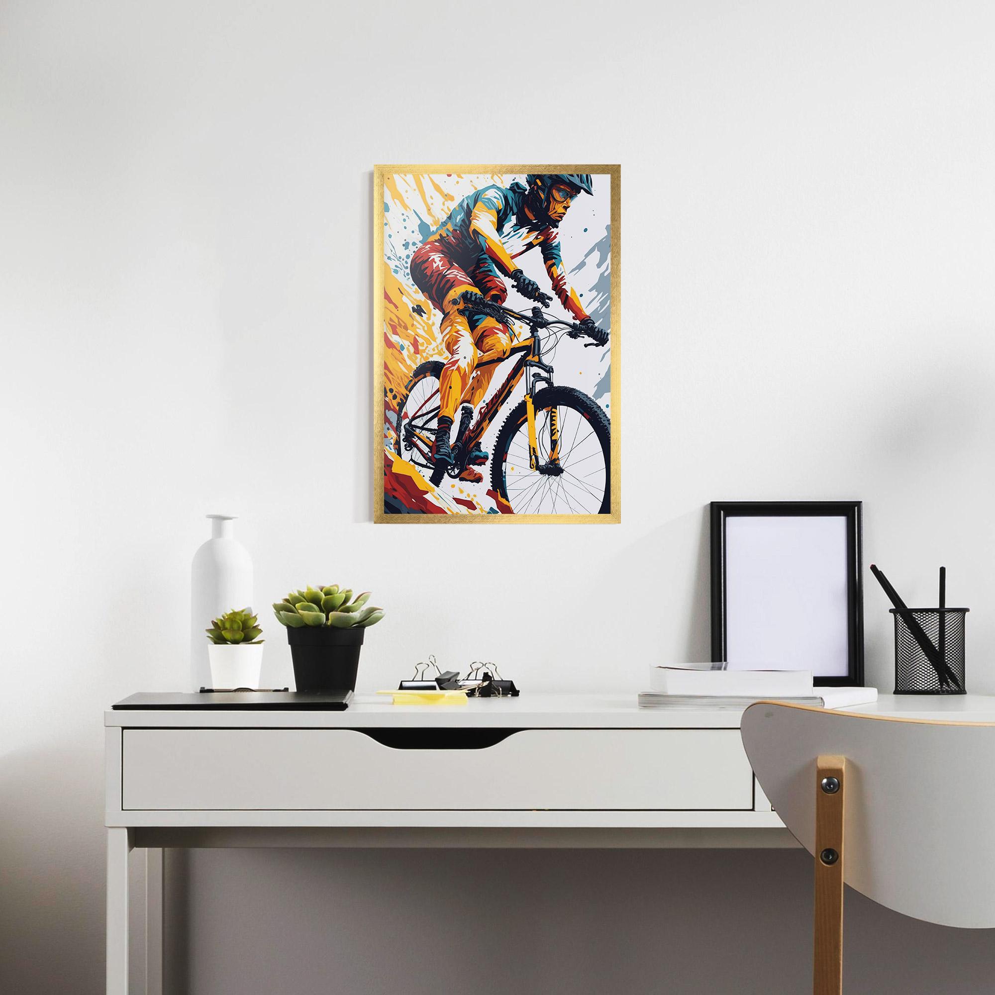 Poster Înrămat Yellow Bike Art mockup 7