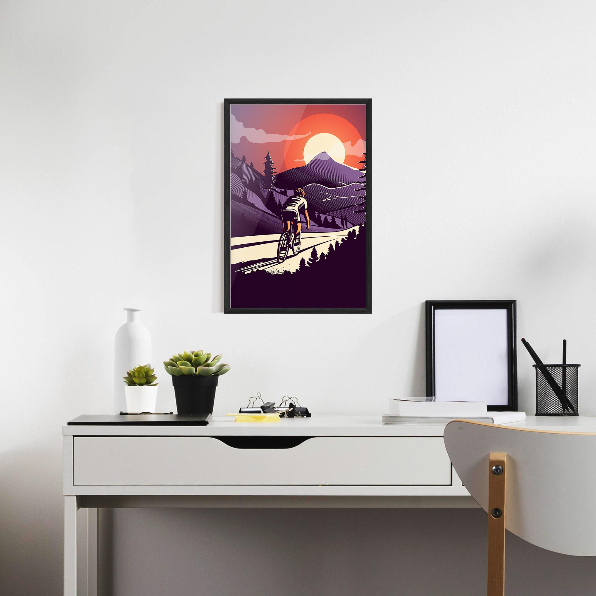 Poster Înrămat Cycling Sunset mockup 7