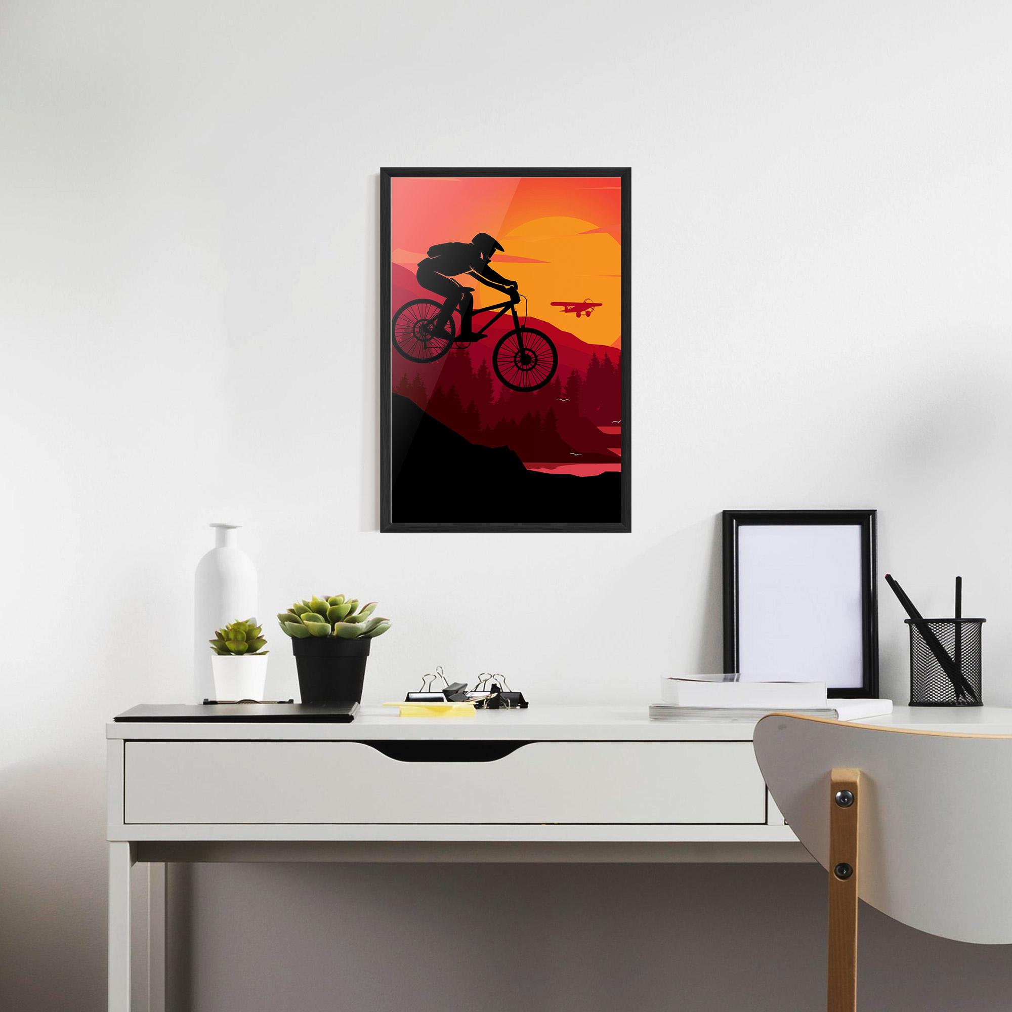 Poster Înrămat Mountain Bike Sunset mockup 7