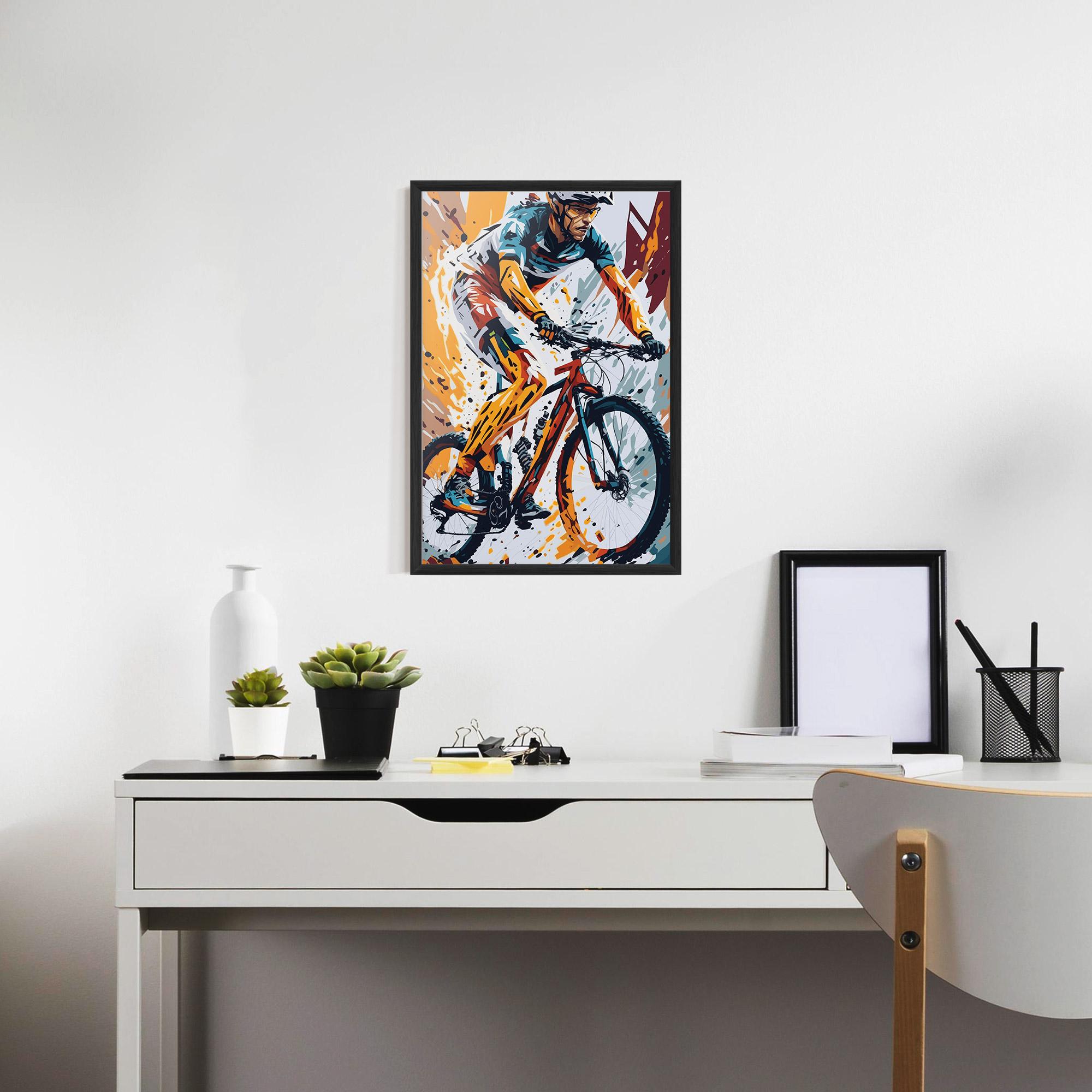 Poster Înrămat Orange Bike Art mockup 7