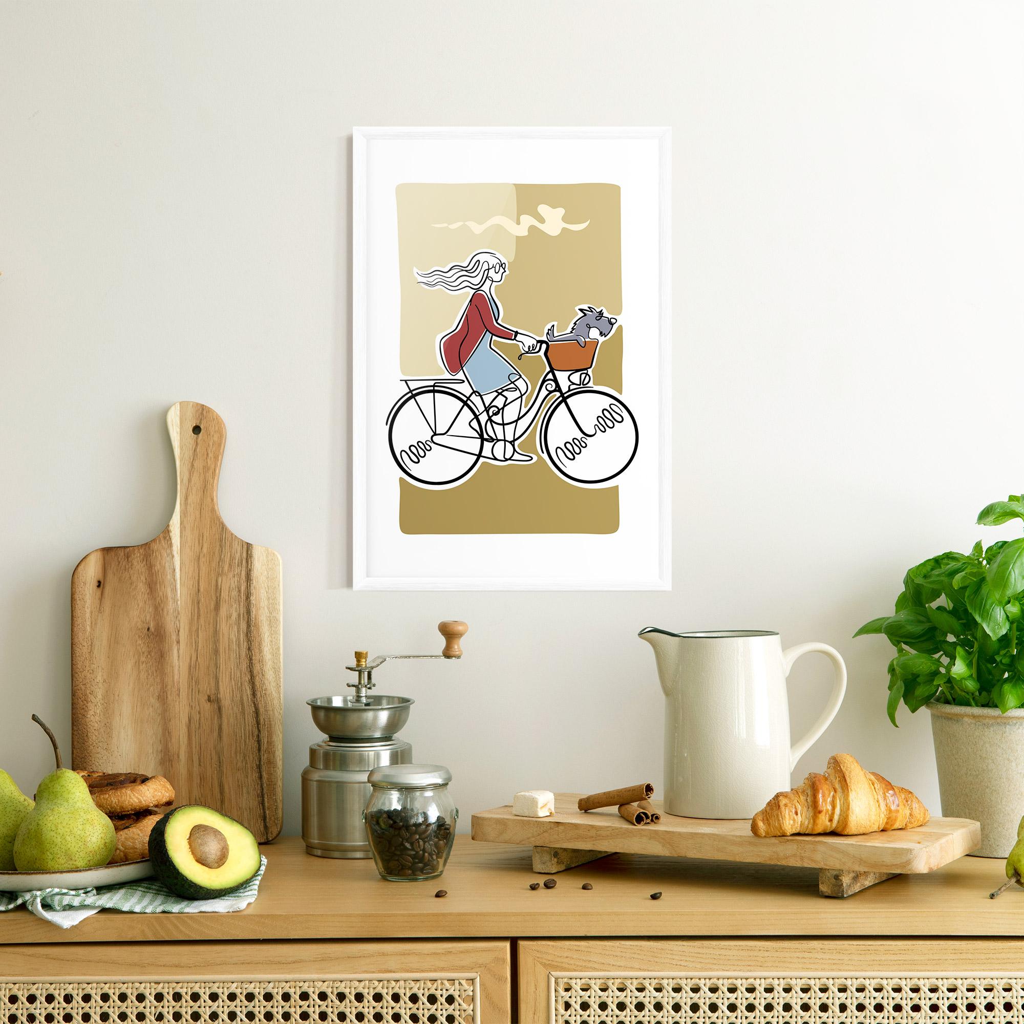 Poster Înrămat Dog On Bike mockup 8