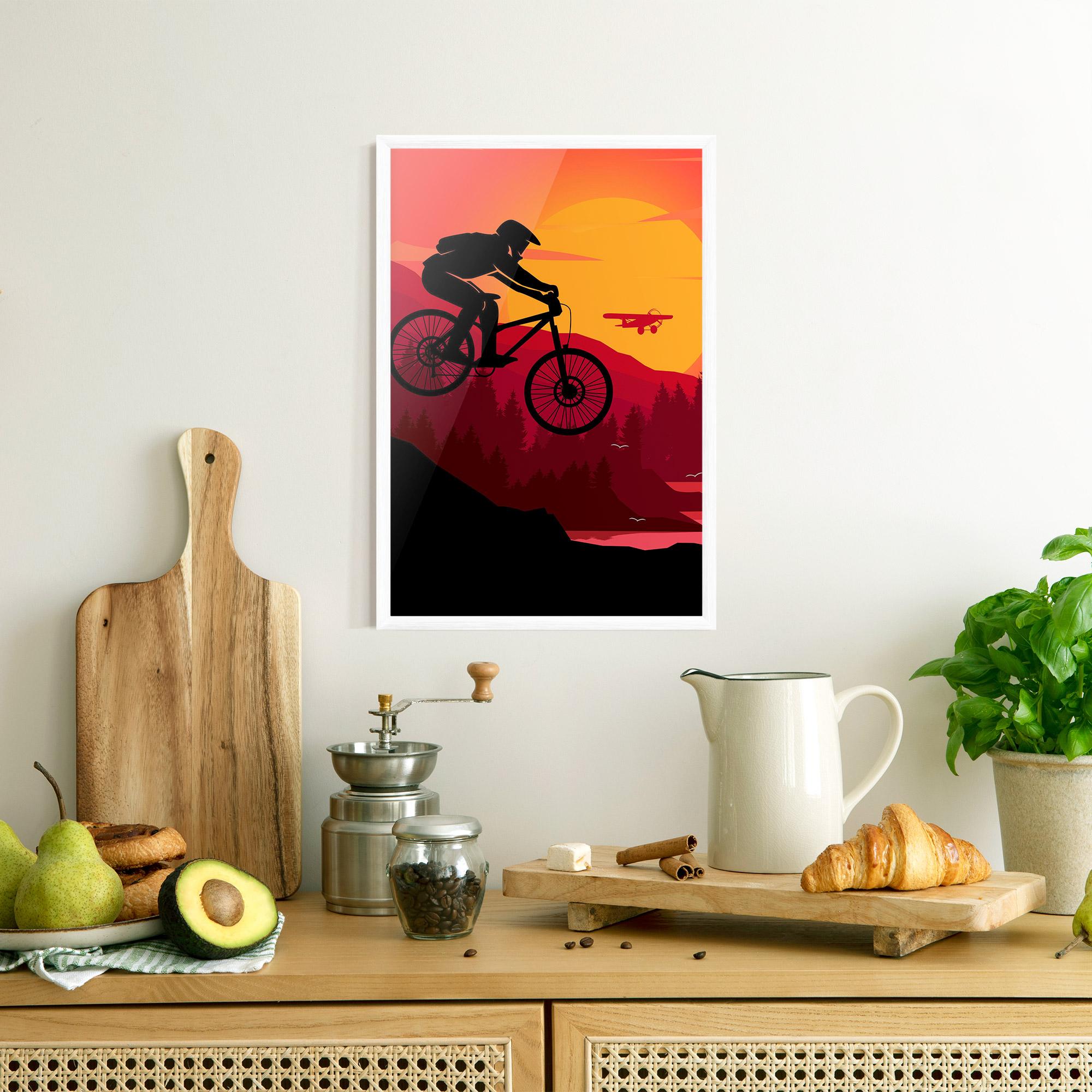 Poster Înrămat Mountain Bike Sunset mockup 8
