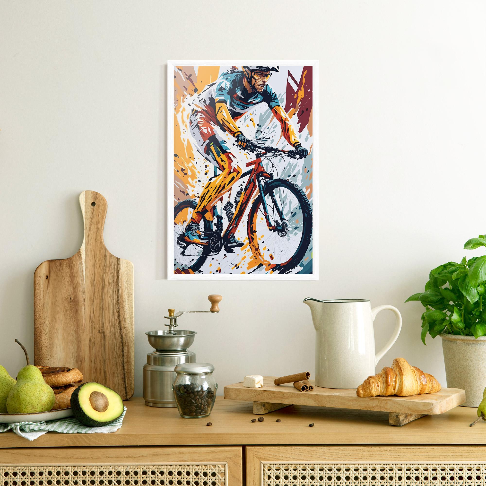 Poster Înrămat Orange Bike Art mockup 8