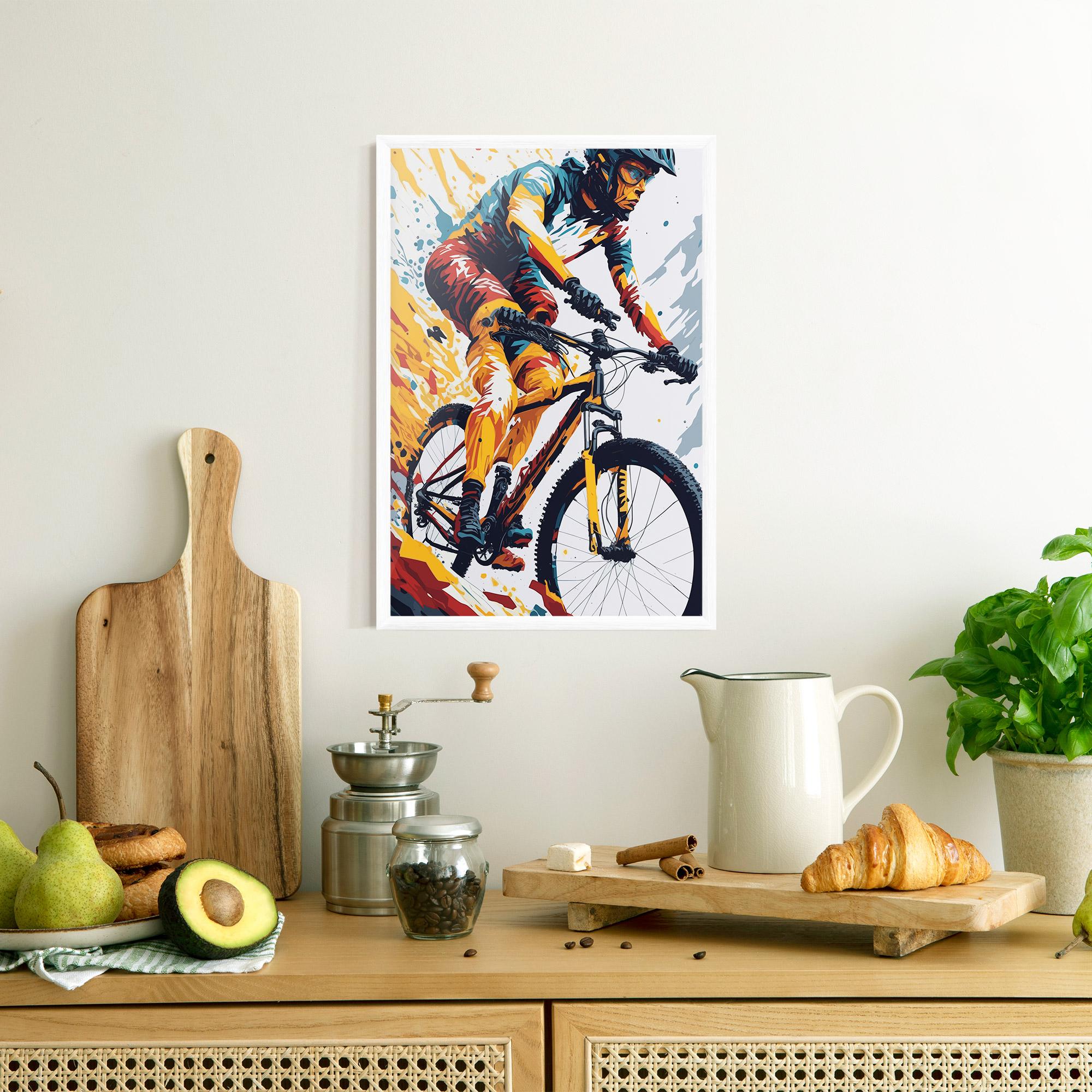 Poster Înrămat Yellow Bike Art mockup 8