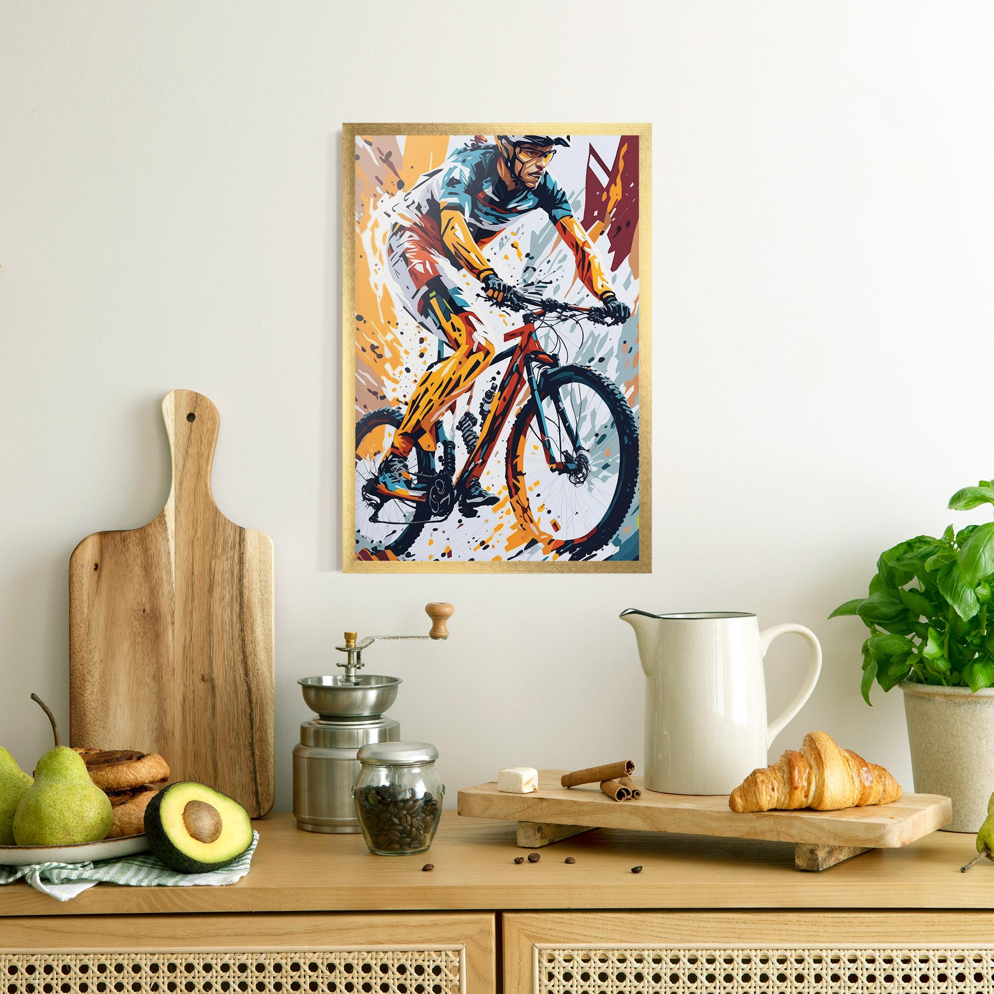 Poster Înrămat Orange Bike Art mockup 8