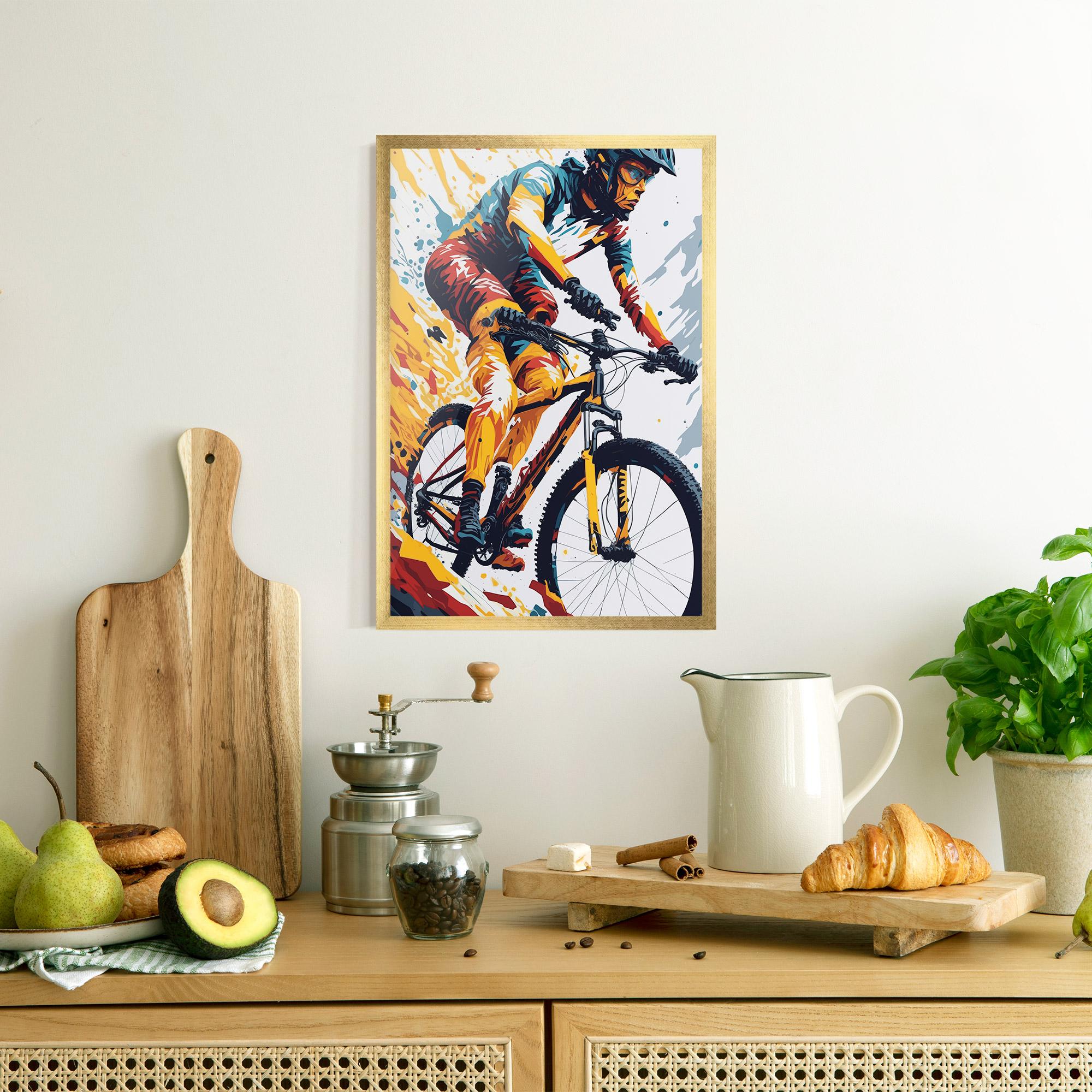 Poster Înrămat Yellow Bike Art mockup 8