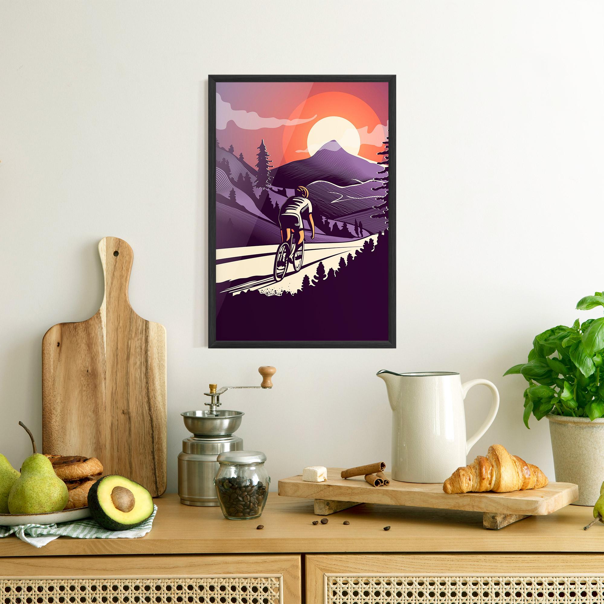 Poster Înrămat Cycling Sunset mockup 8