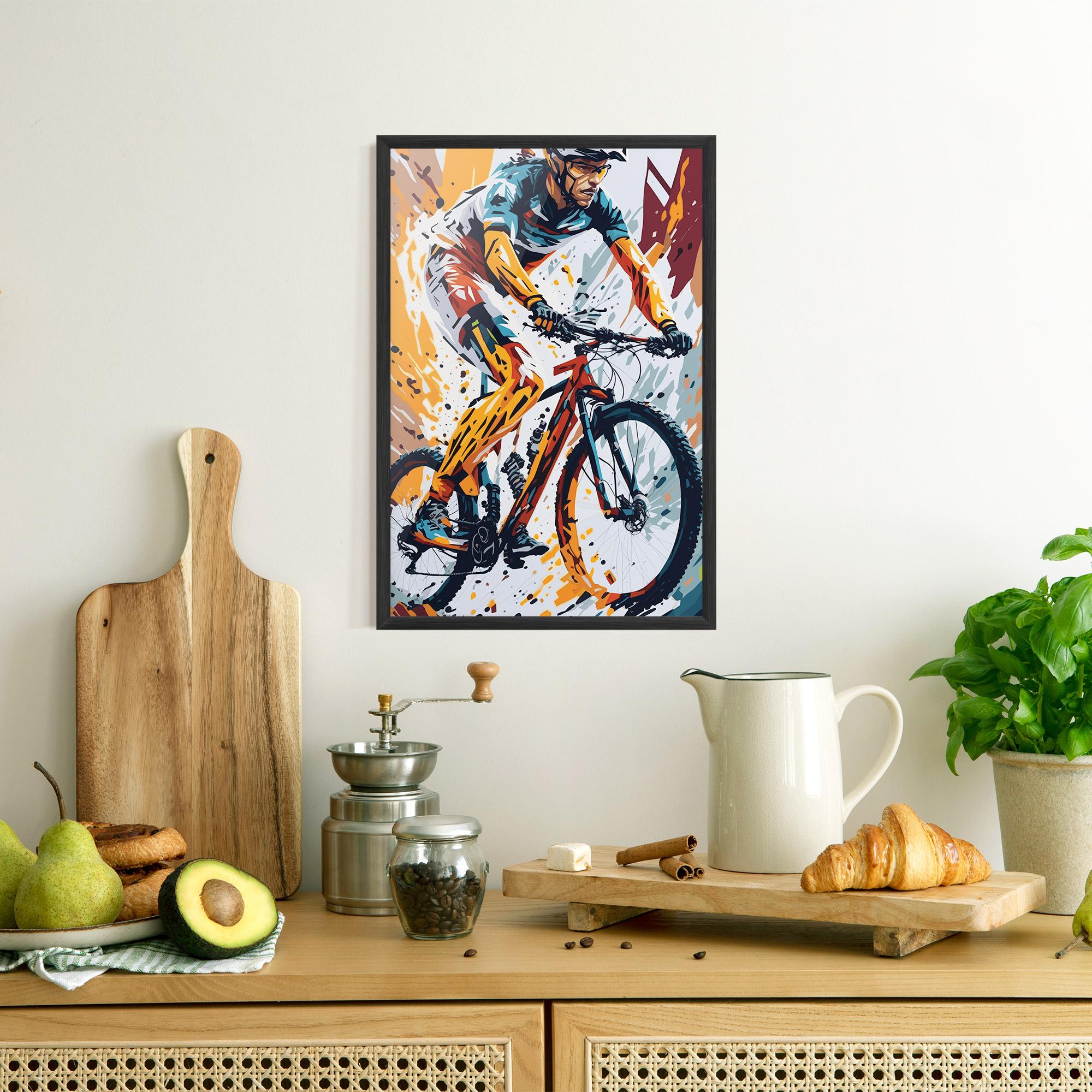 Poster Înrămat Orange Bike Art mockup 8