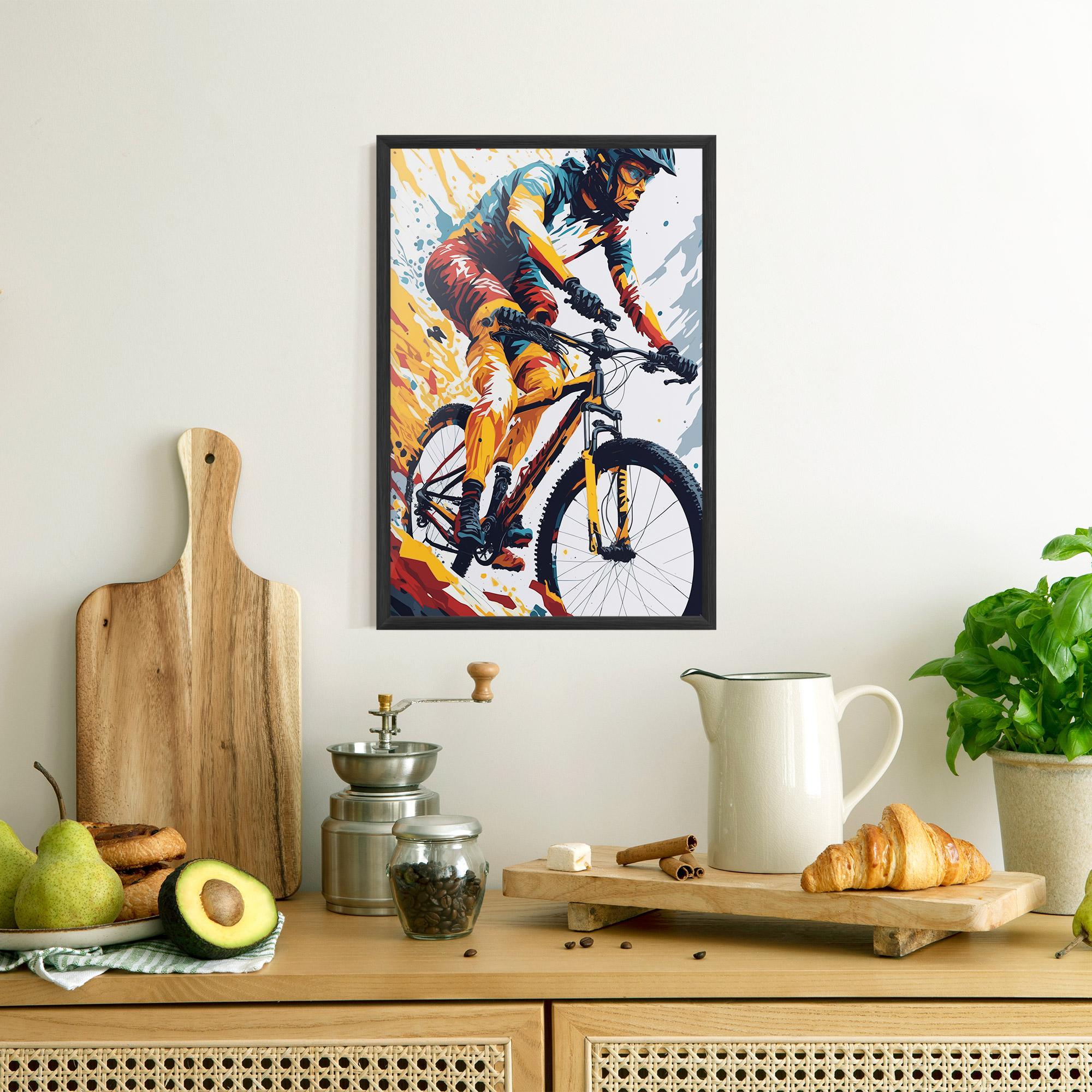 Poster Înrămat Yellow Bike Art mockup 8