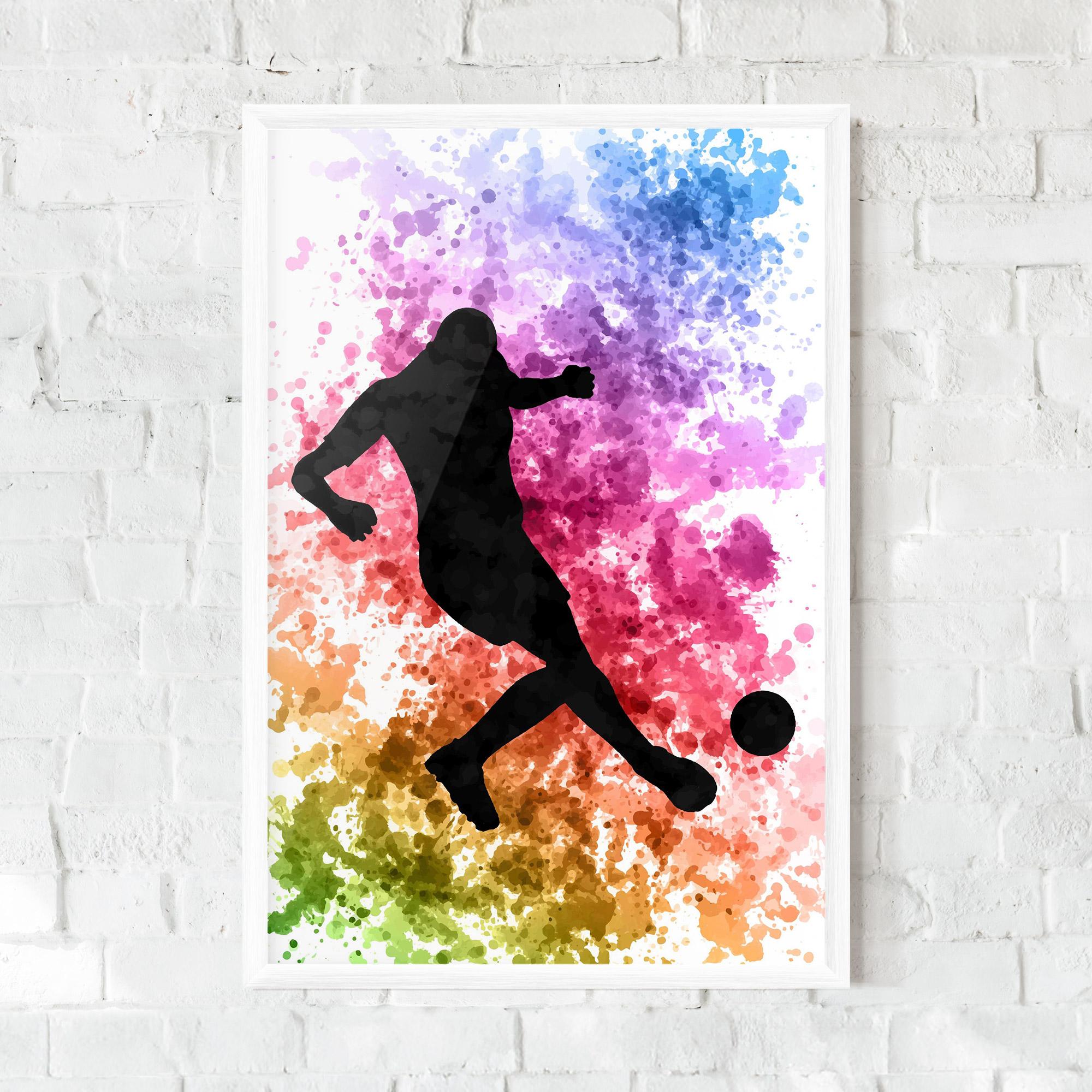 Poster Înrămat Colorful Art Football mockup 0