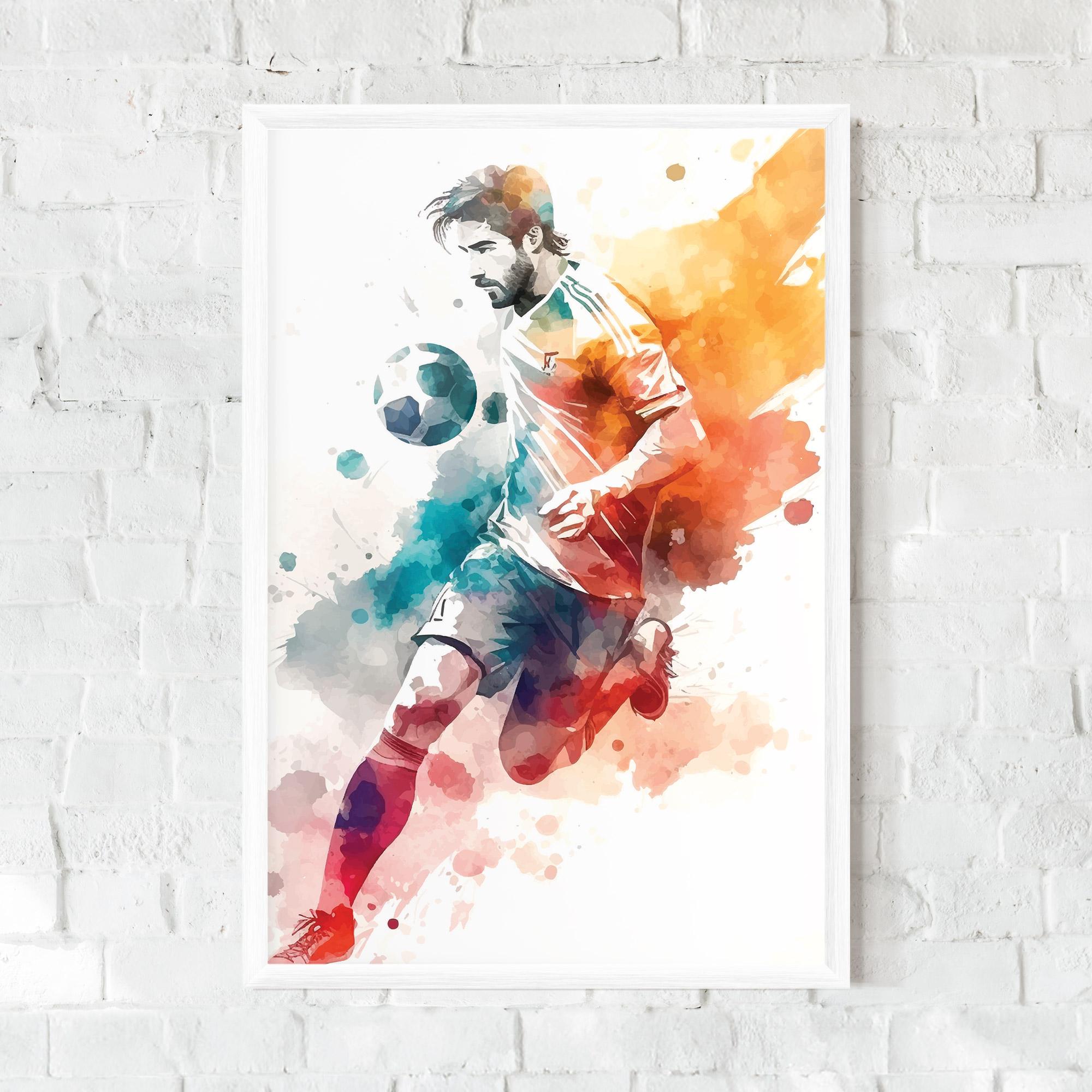 Poster Înrămat Football Watercolor mockup 0