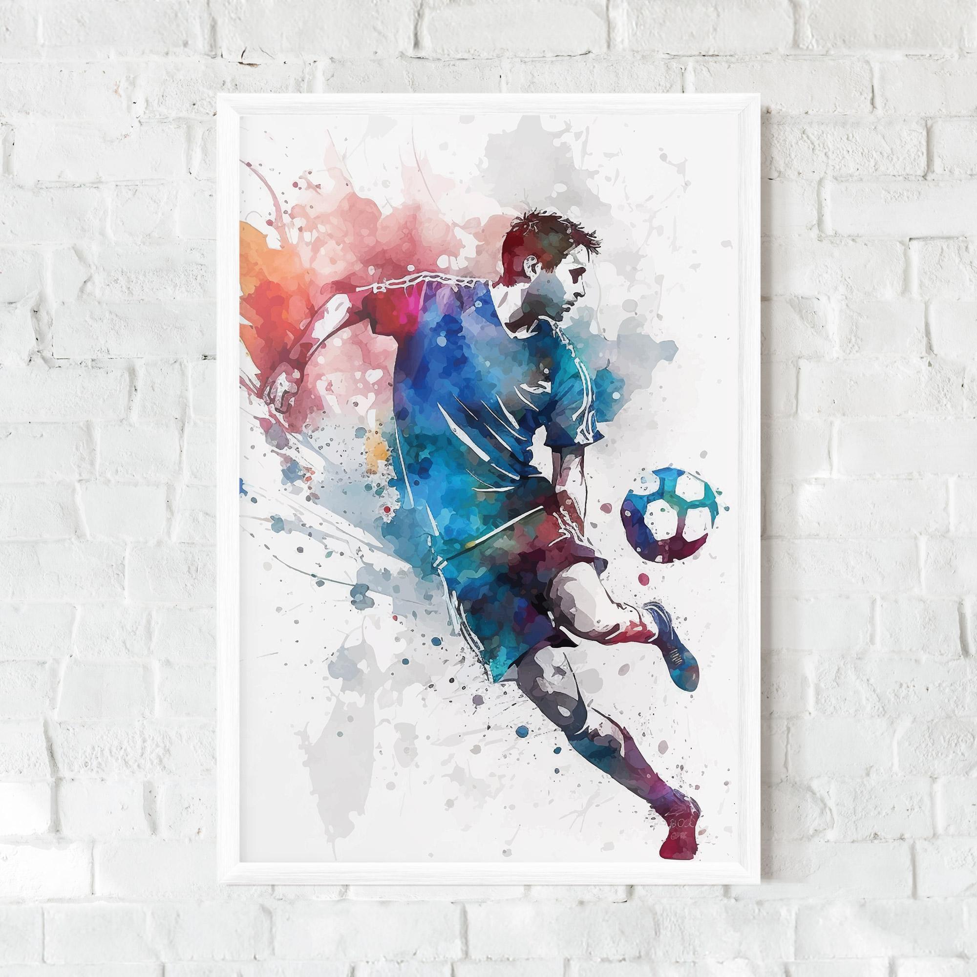 Poster Înrămat Watercolor Football mockup 0