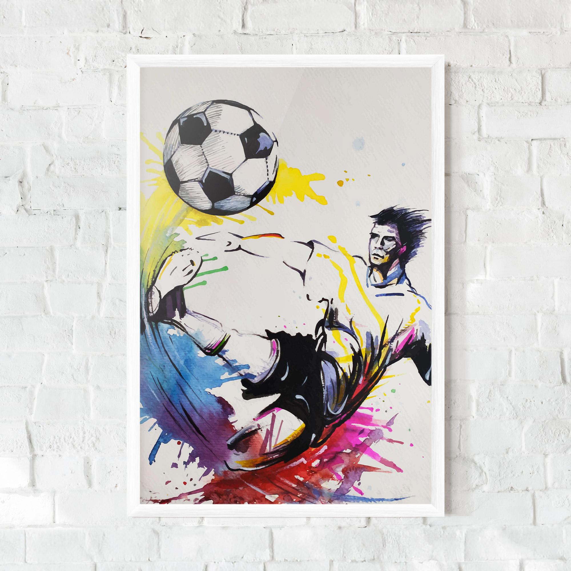 Poster Înrămat Yellow Art Football mockup 0