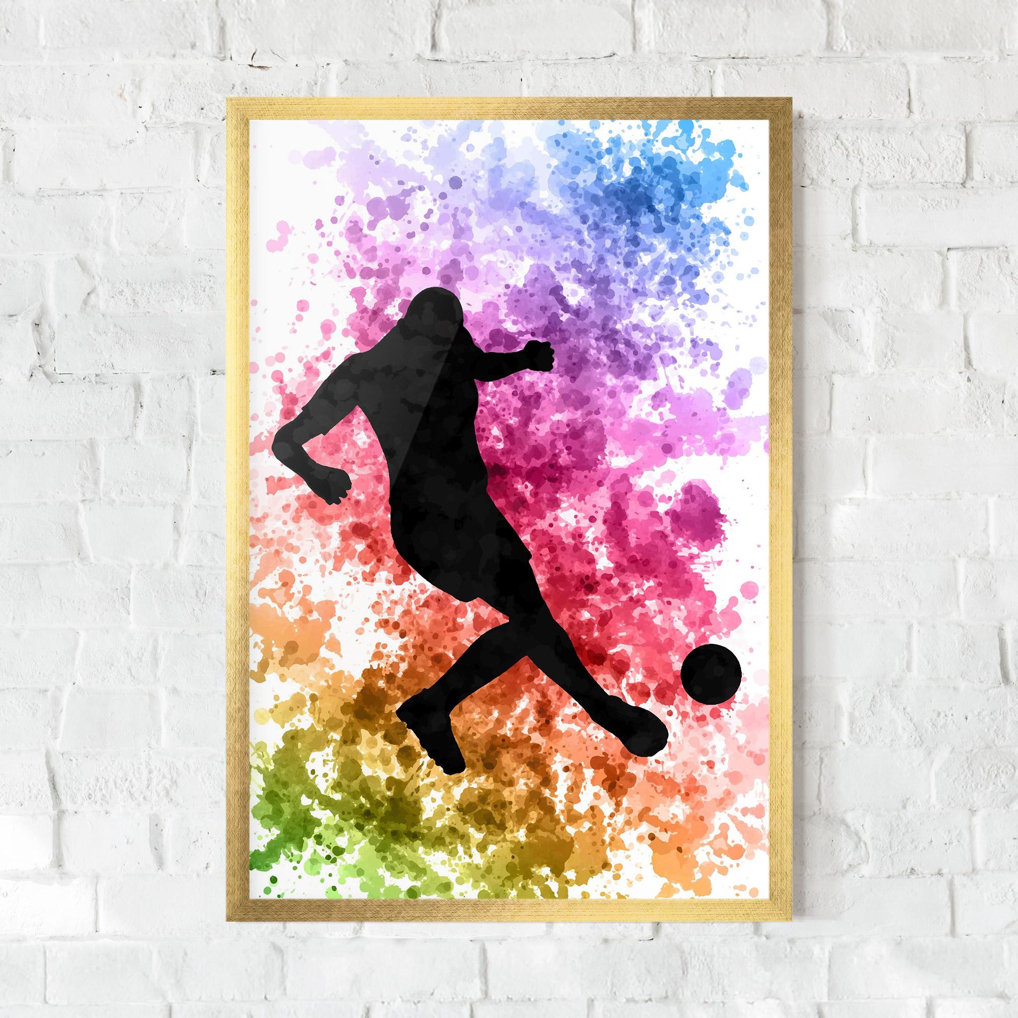 Poster Înrămat Colorful Art Football mockup 0