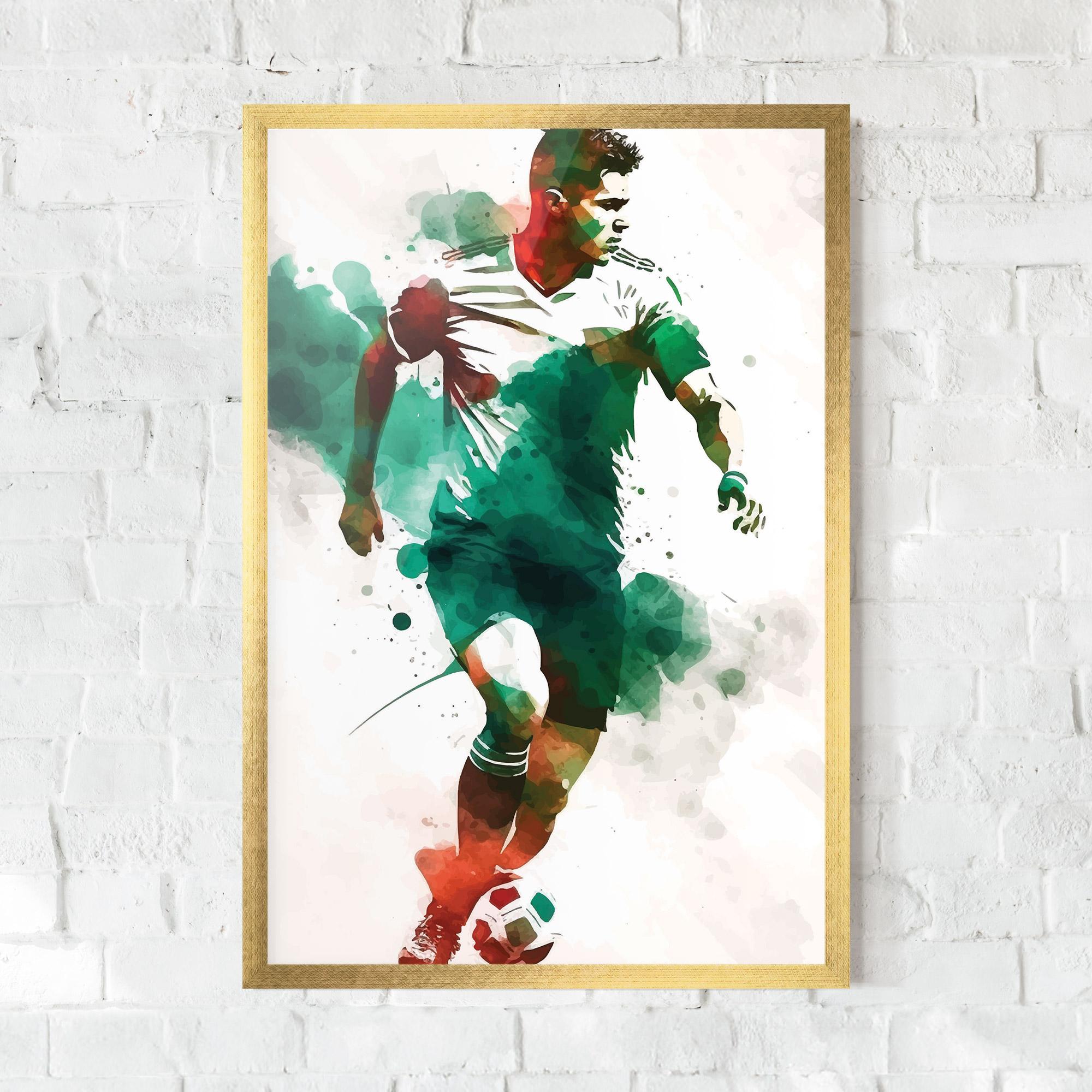 Poster Înrămat Green Football mockup 0