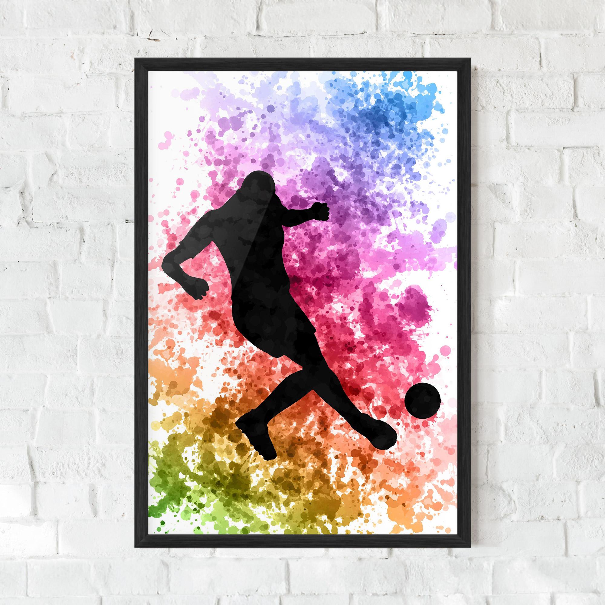 Poster Înrămat Colorful Art Football mockup 0