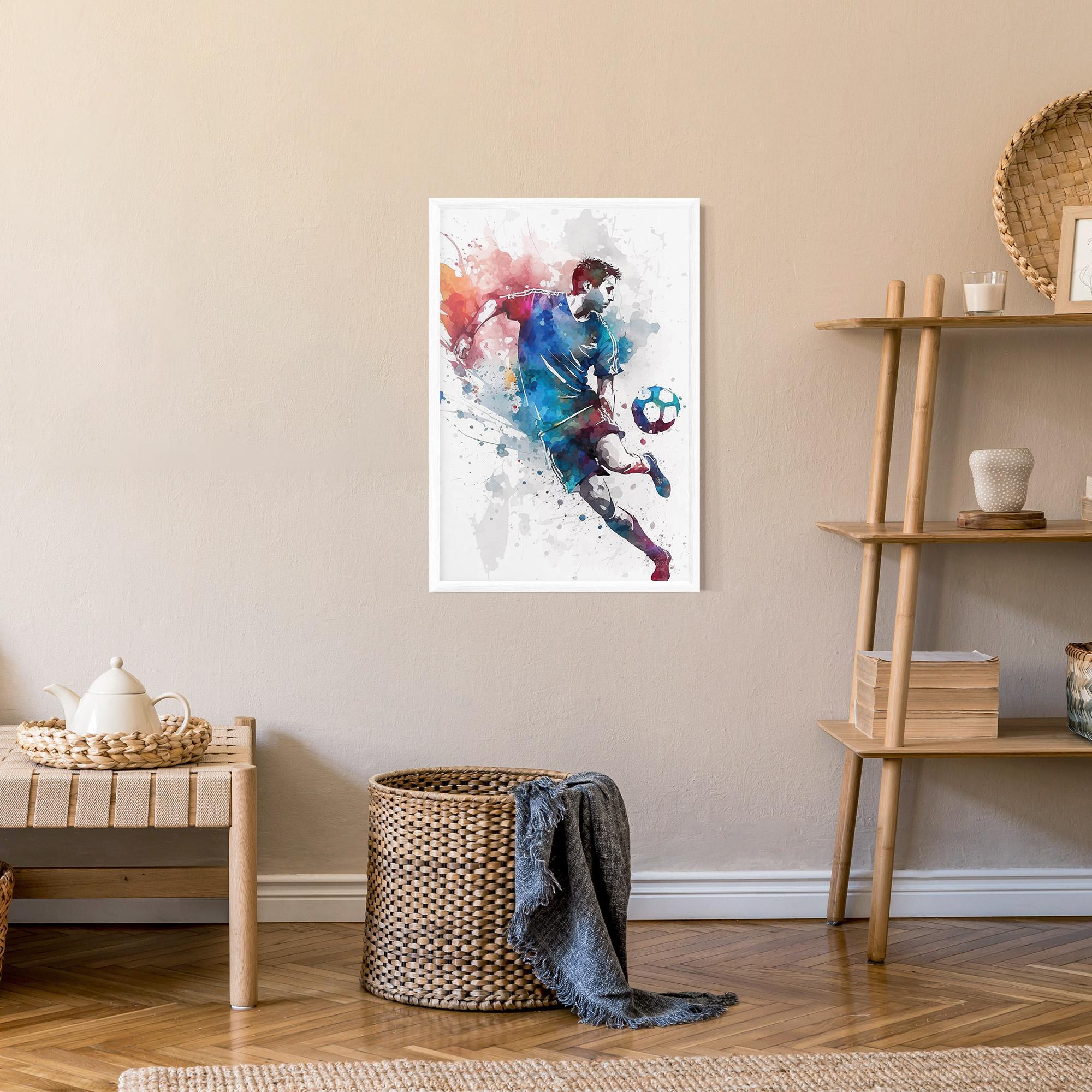 Poster Înrămat Watercolor Football mockup 9