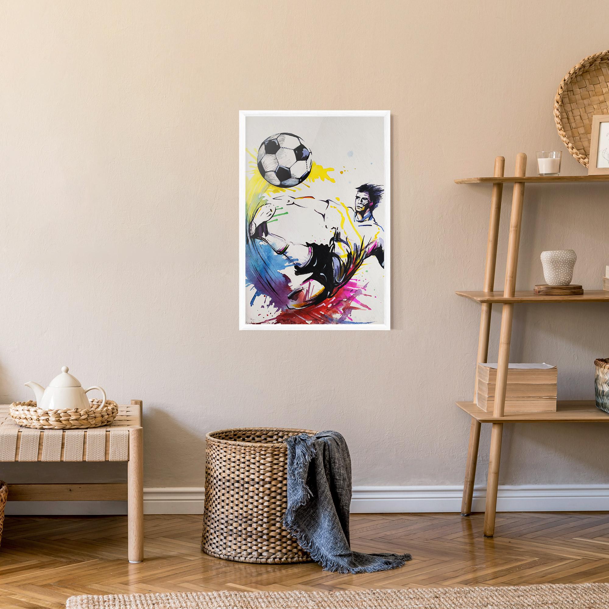 Poster Înrămat Yellow Art Football mockup 9