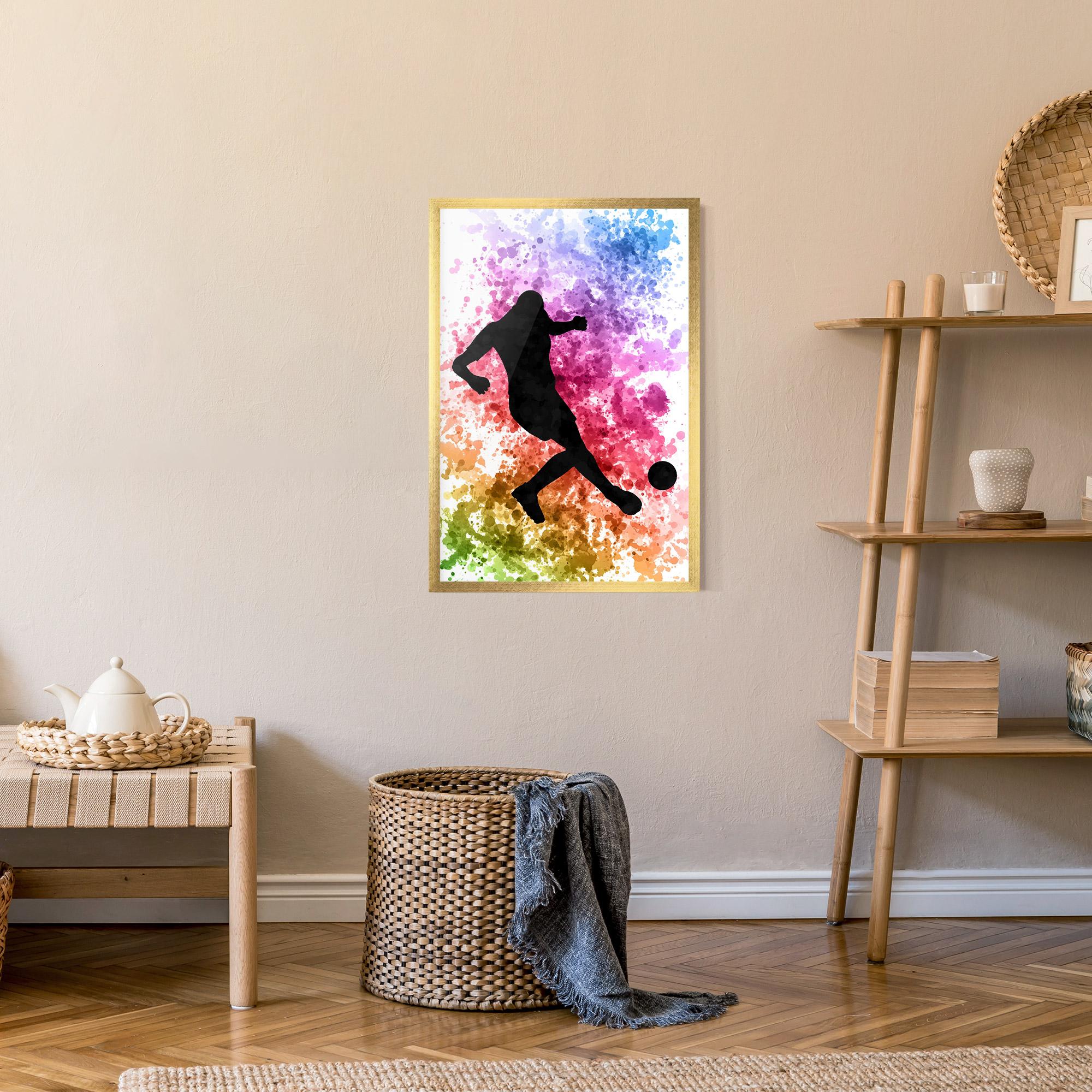 Poster Înrămat Colorful Art Football mockup 9