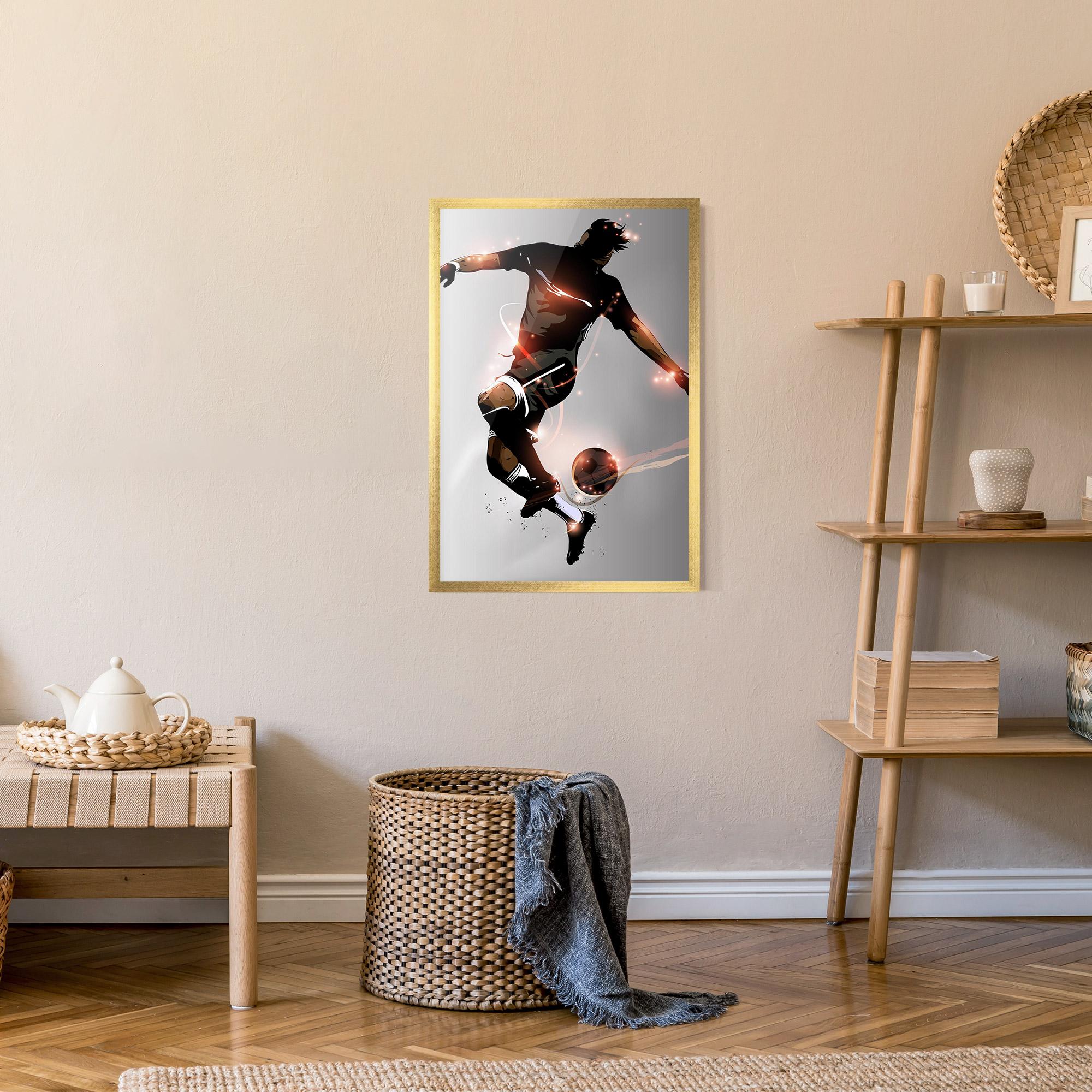Poster Înrămat Football Jump mockup 9