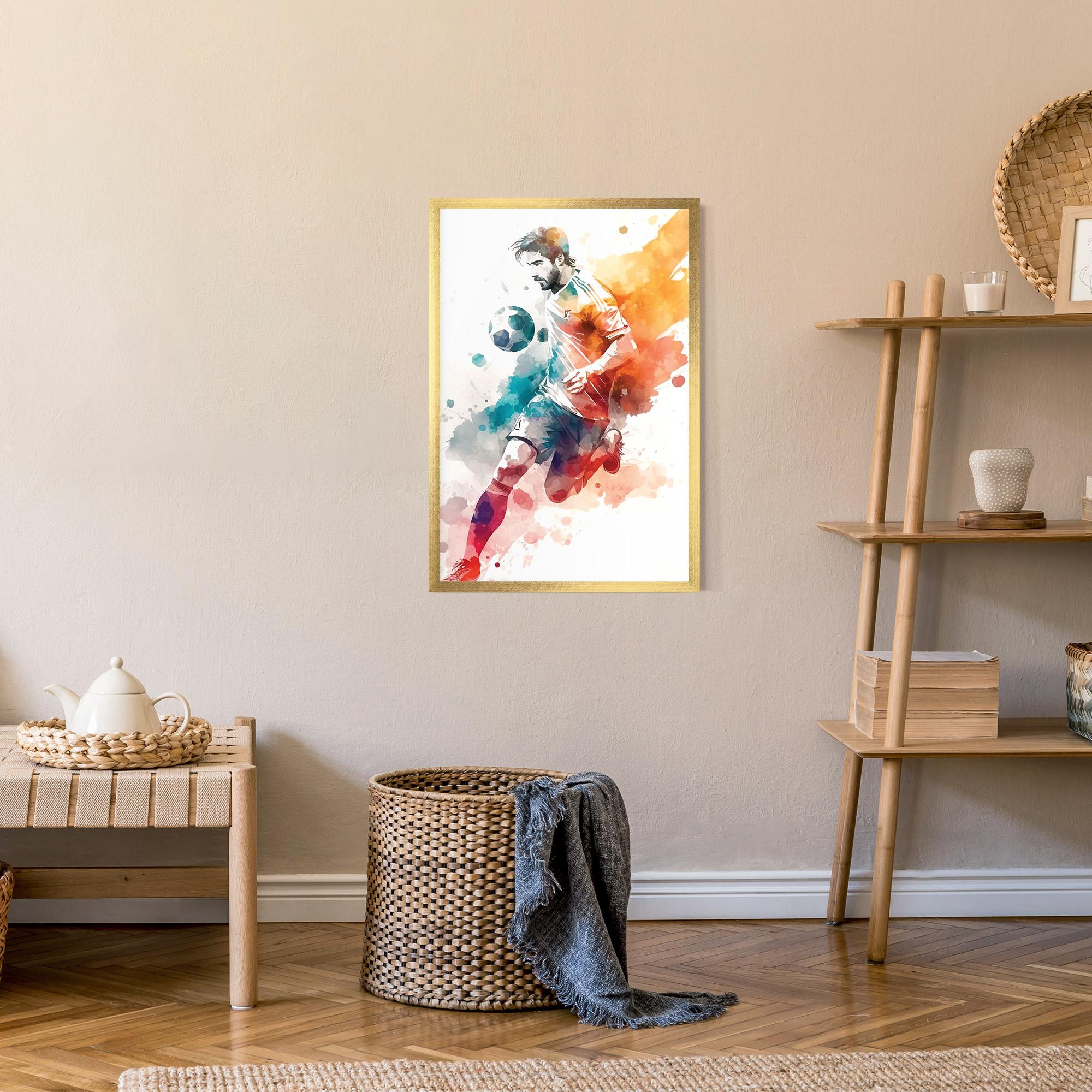 Poster Înrămat Football Watercolor mockup 9