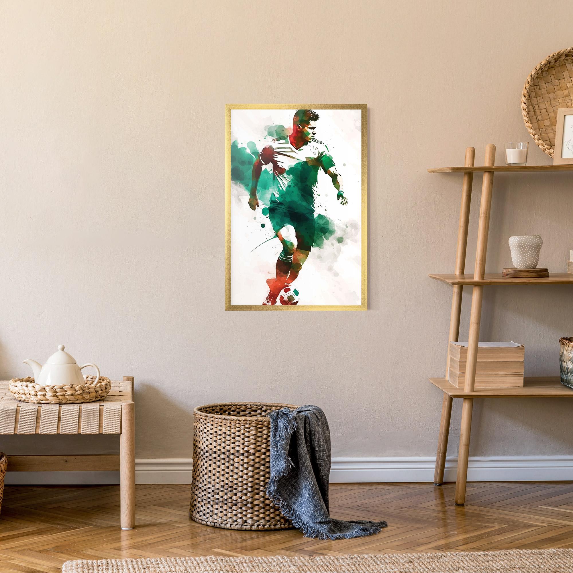Poster Înrămat Green Football mockup 9