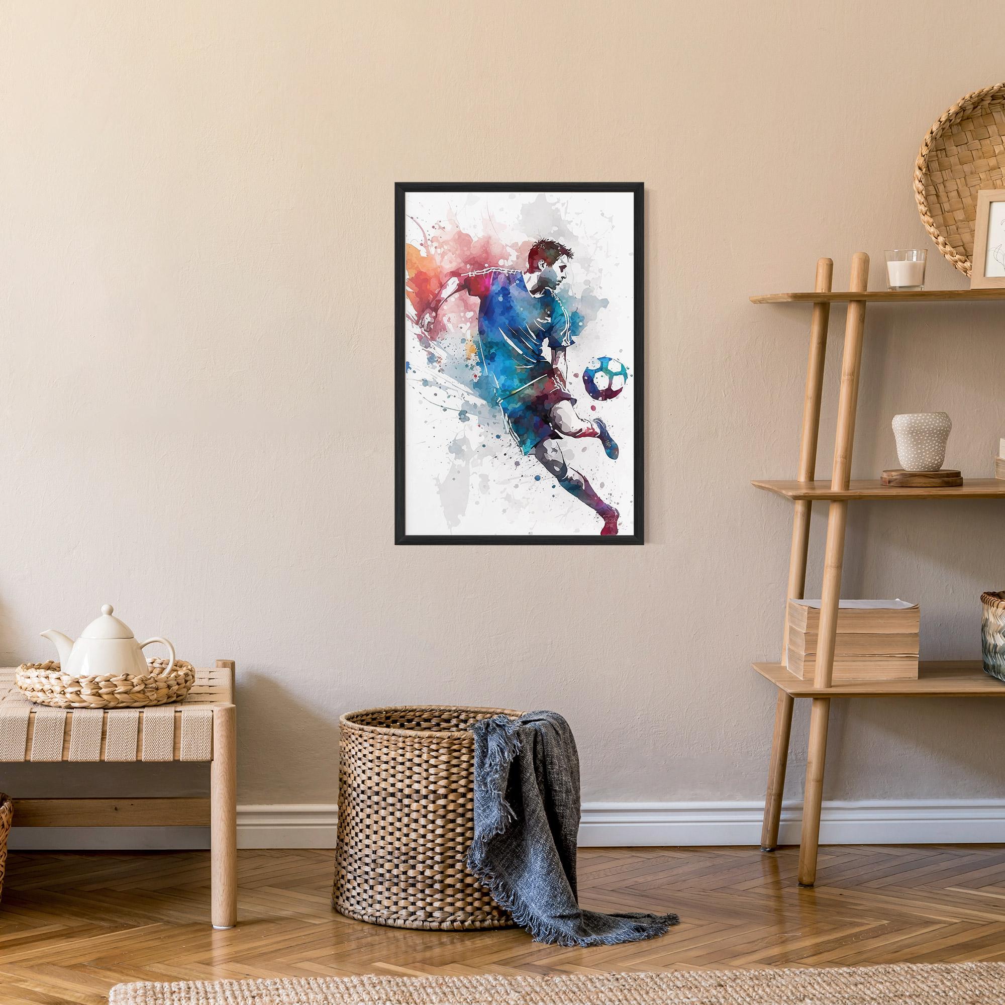 Poster Înrămat Watercolor Football mockup 9