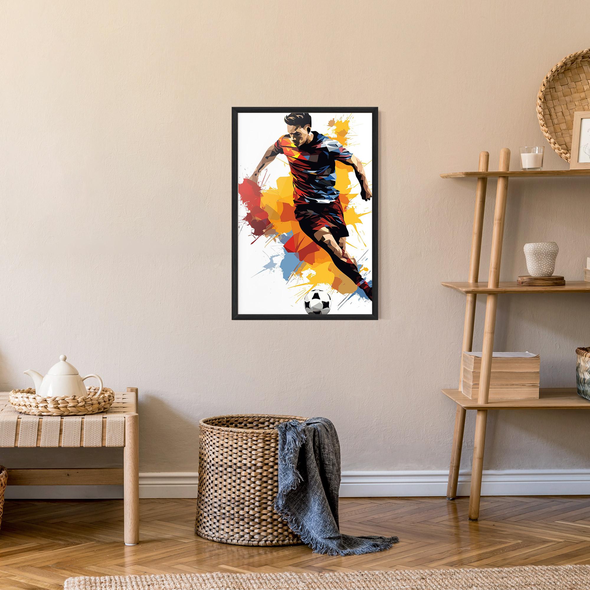 Poster Înrămat Yellow Paint Football mockup 9