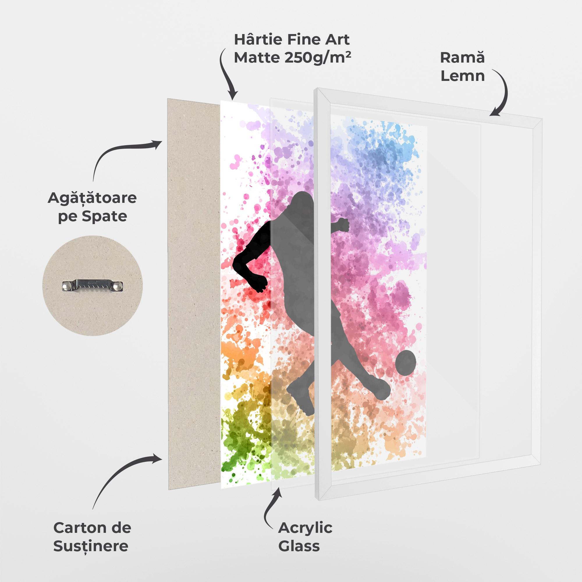 Poster Înrămat Colorful Art Football mockup 1