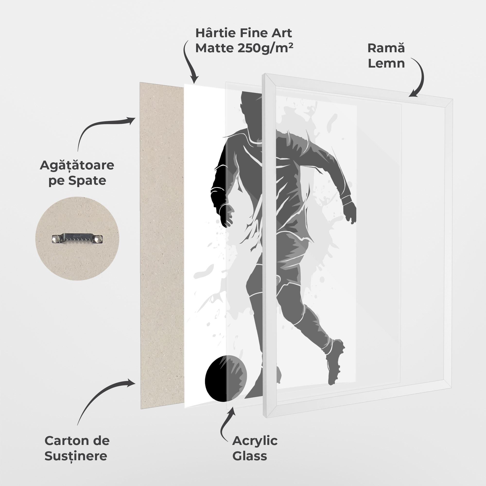 Poster Înrămat Football Shadow mockup 1