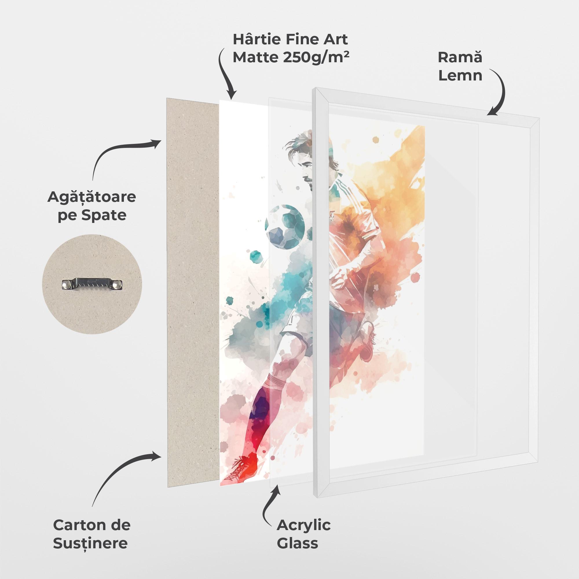 Poster Înrămat Football Watercolor mockup 1