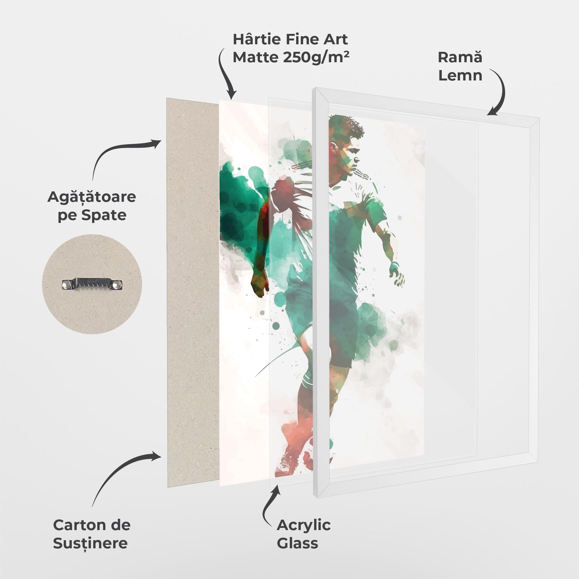 Poster Înrămat Green Football mockup 1