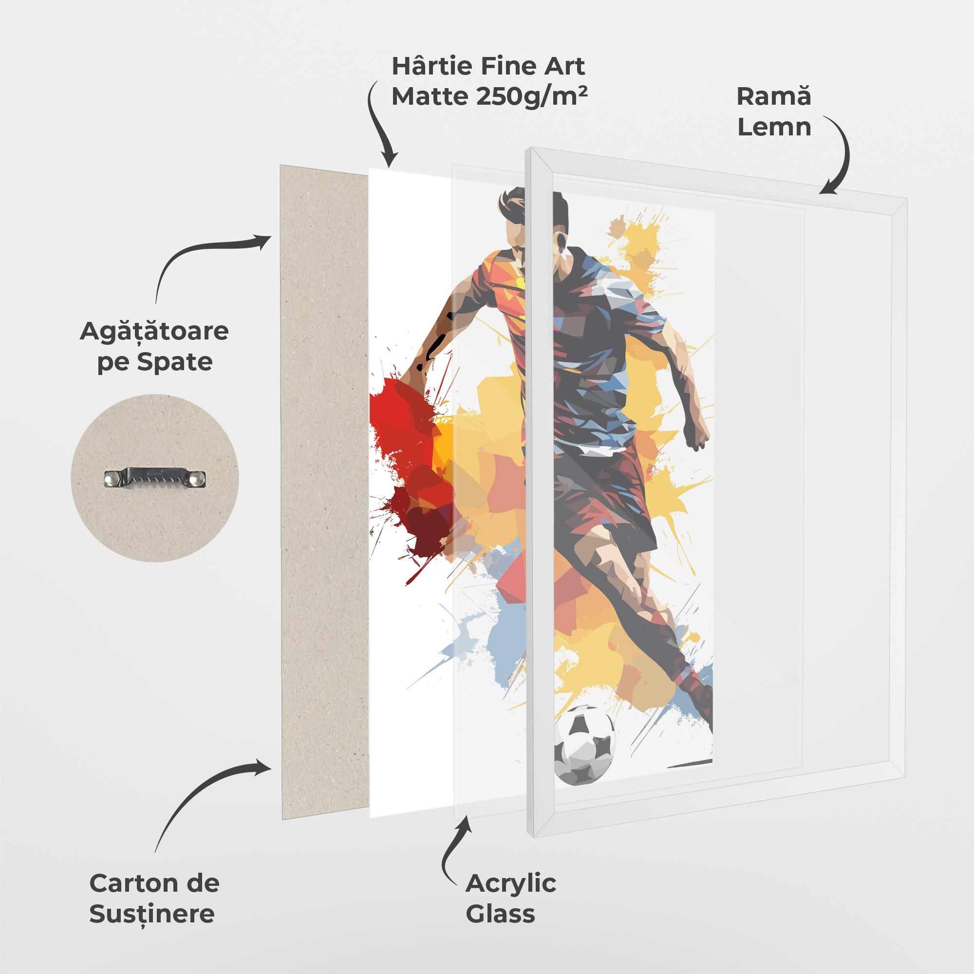 Poster Înrămat Yellow Paint Football mockup 1