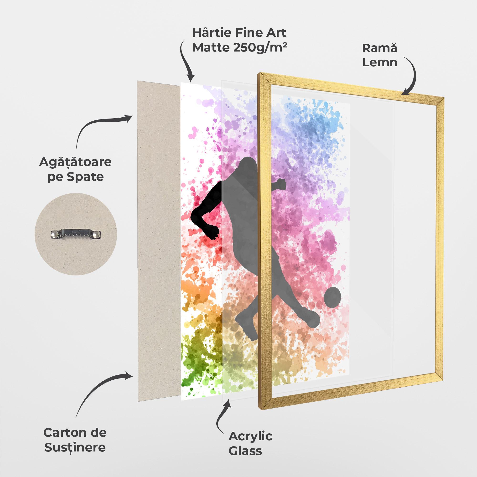 Poster Înrămat Colorful Art Football mockup 1