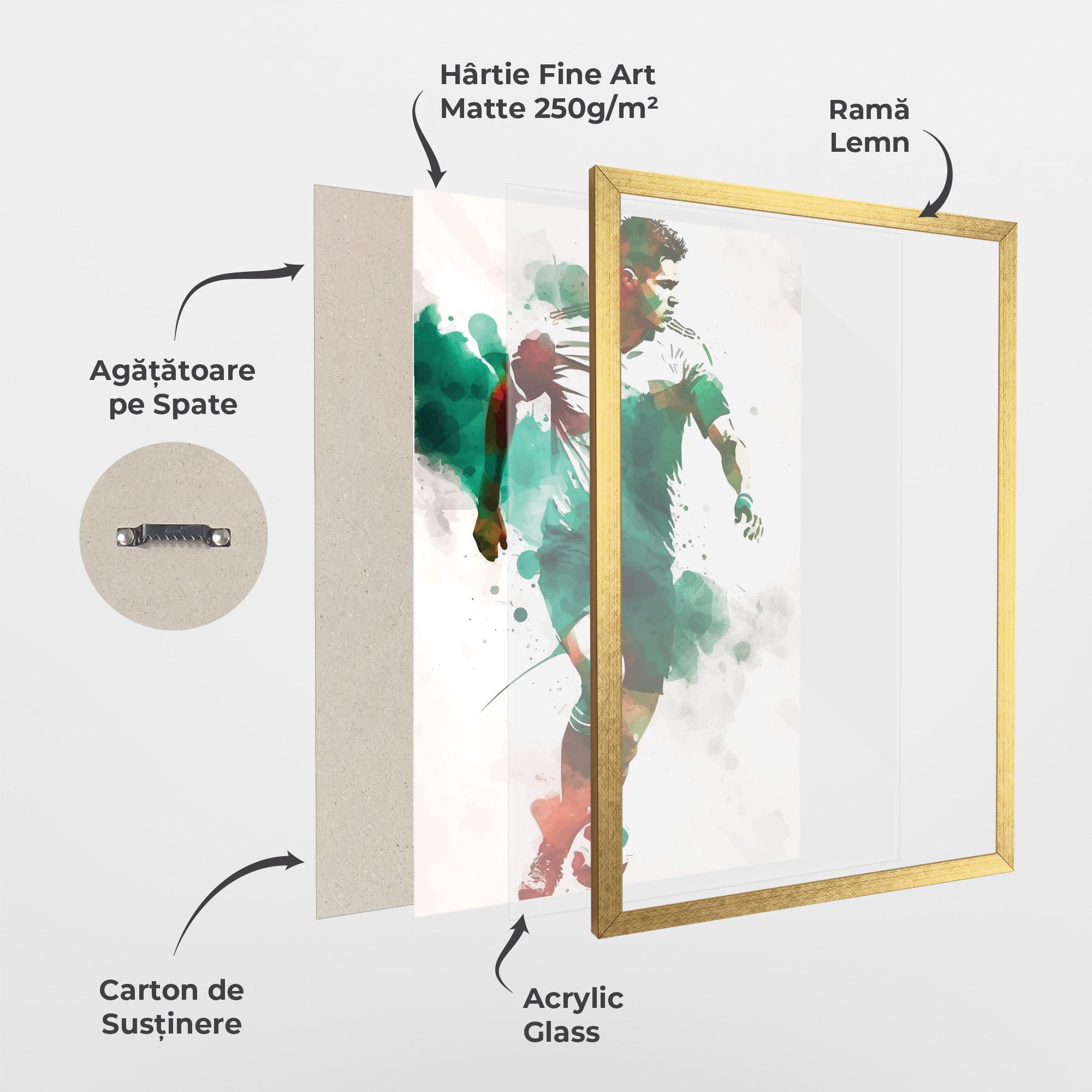 Poster Înrămat Green Football mockup 1