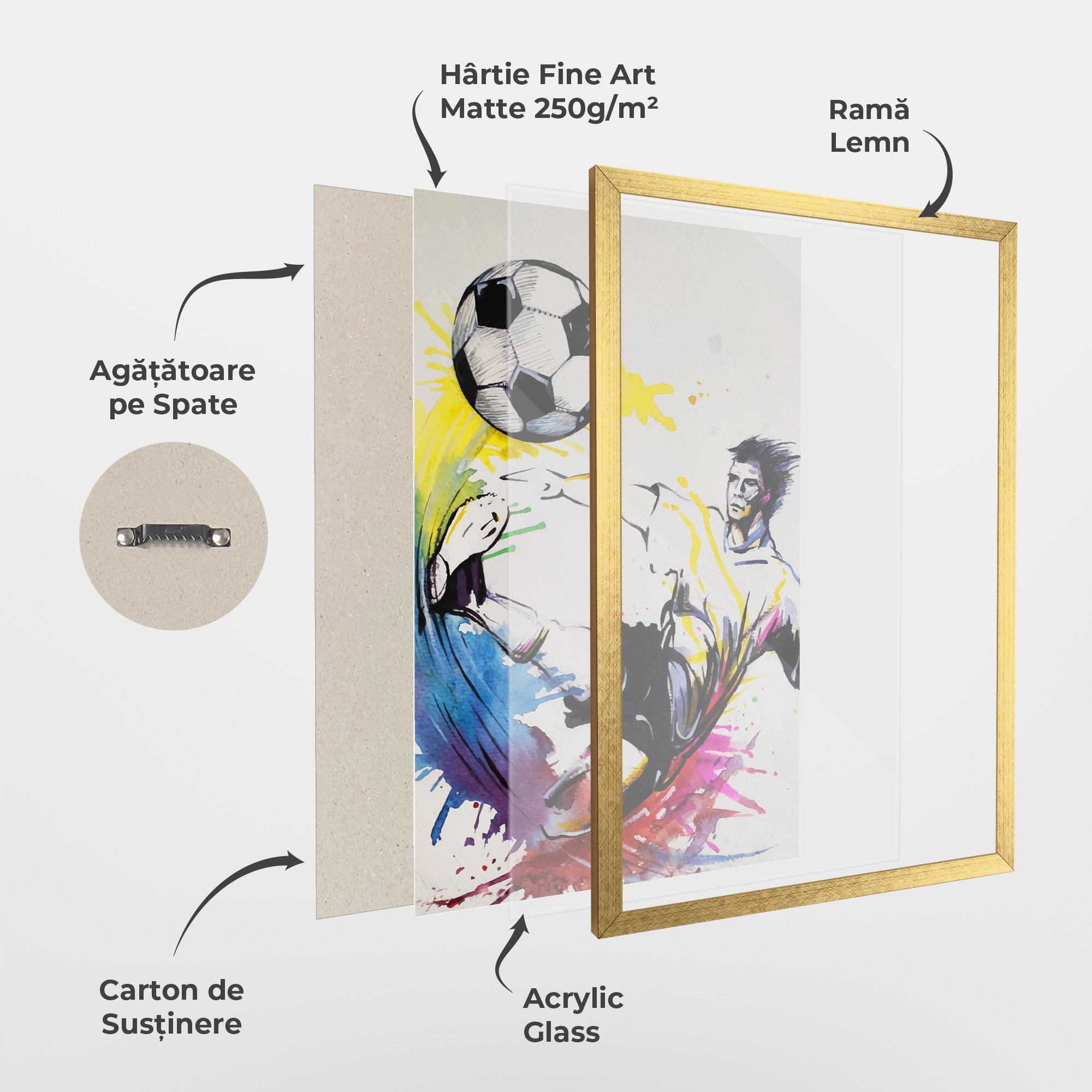 Poster Înrămat Yellow Art Football mockup 1