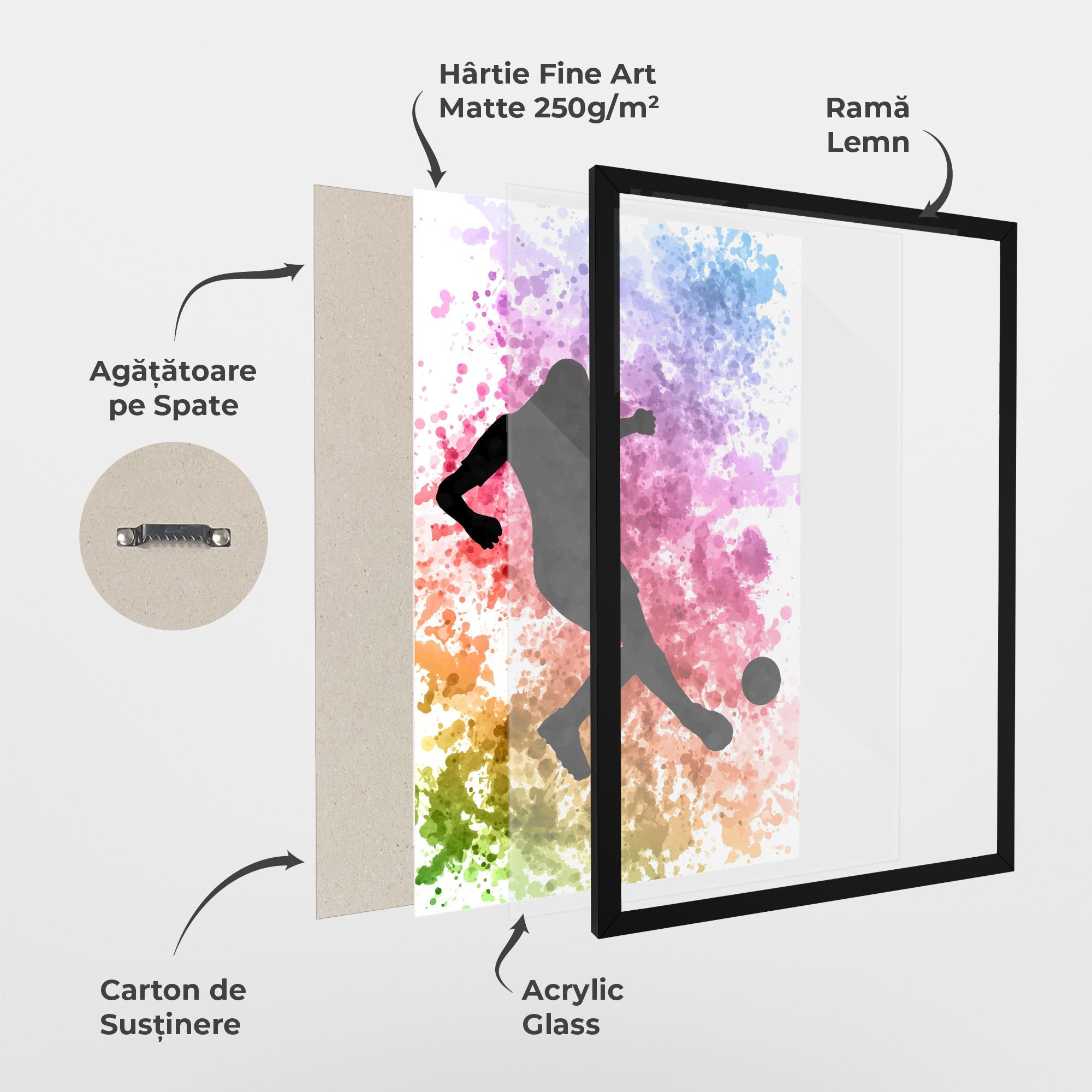 Poster Înrămat Colorful Art Football mockup 1