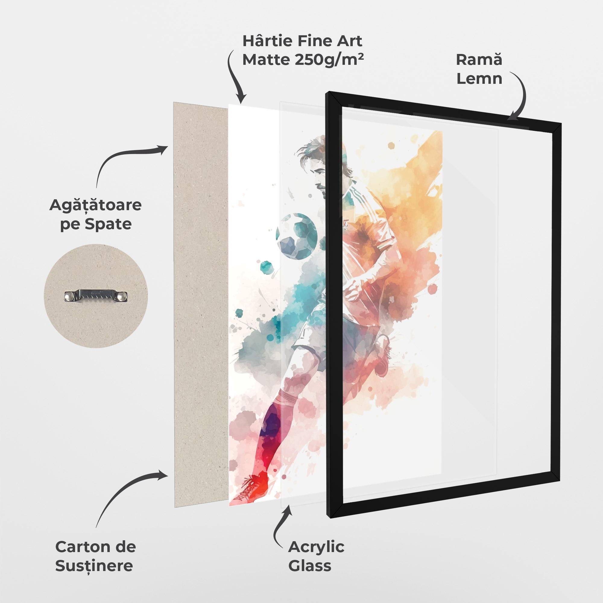 Poster Înrămat Football Watercolor mockup 1