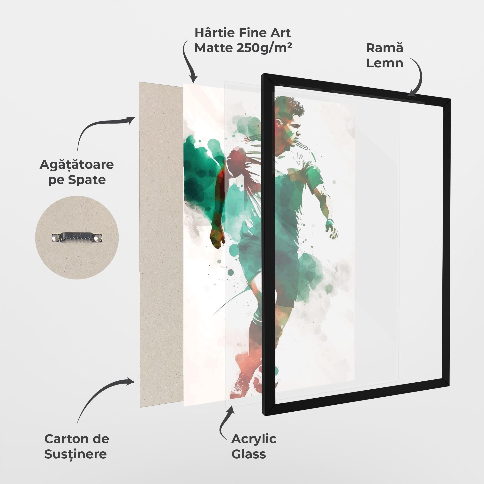 Poster Înrămat Green Football mockup 1