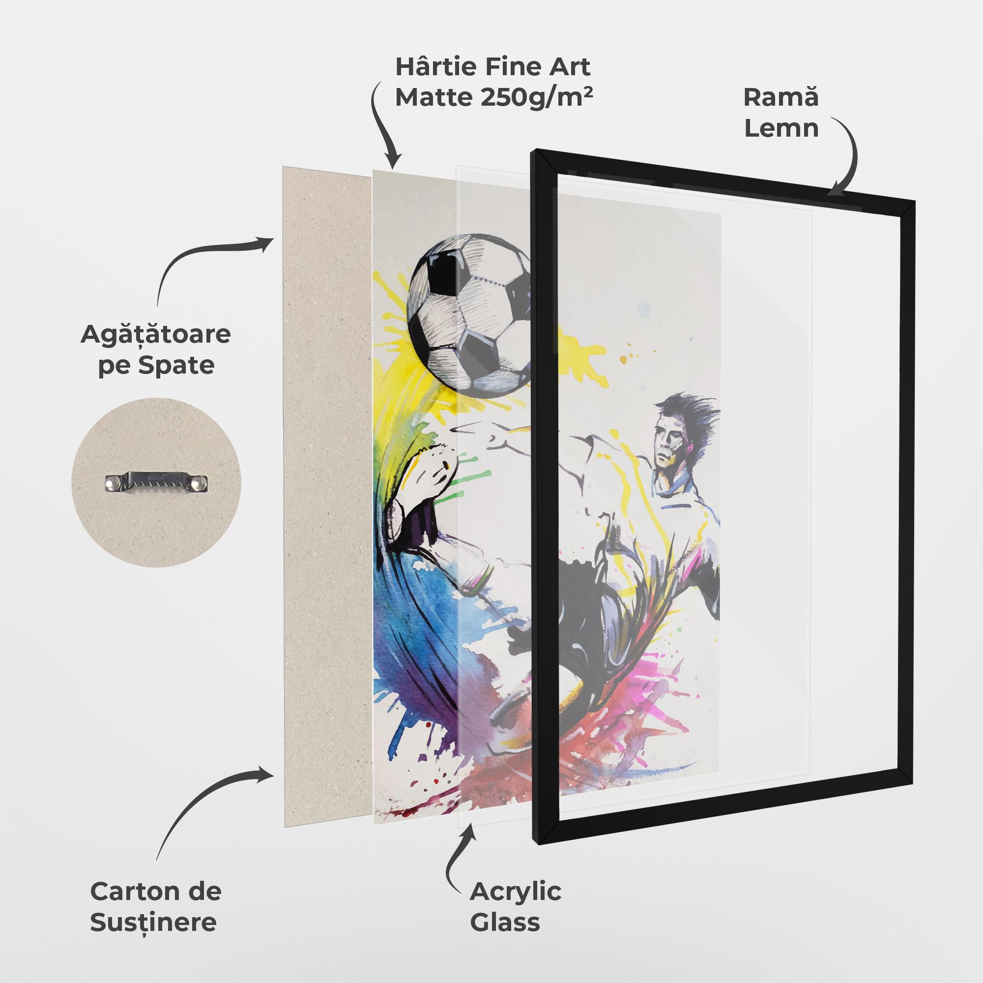 Poster Înrămat Yellow Art Football mockup 1