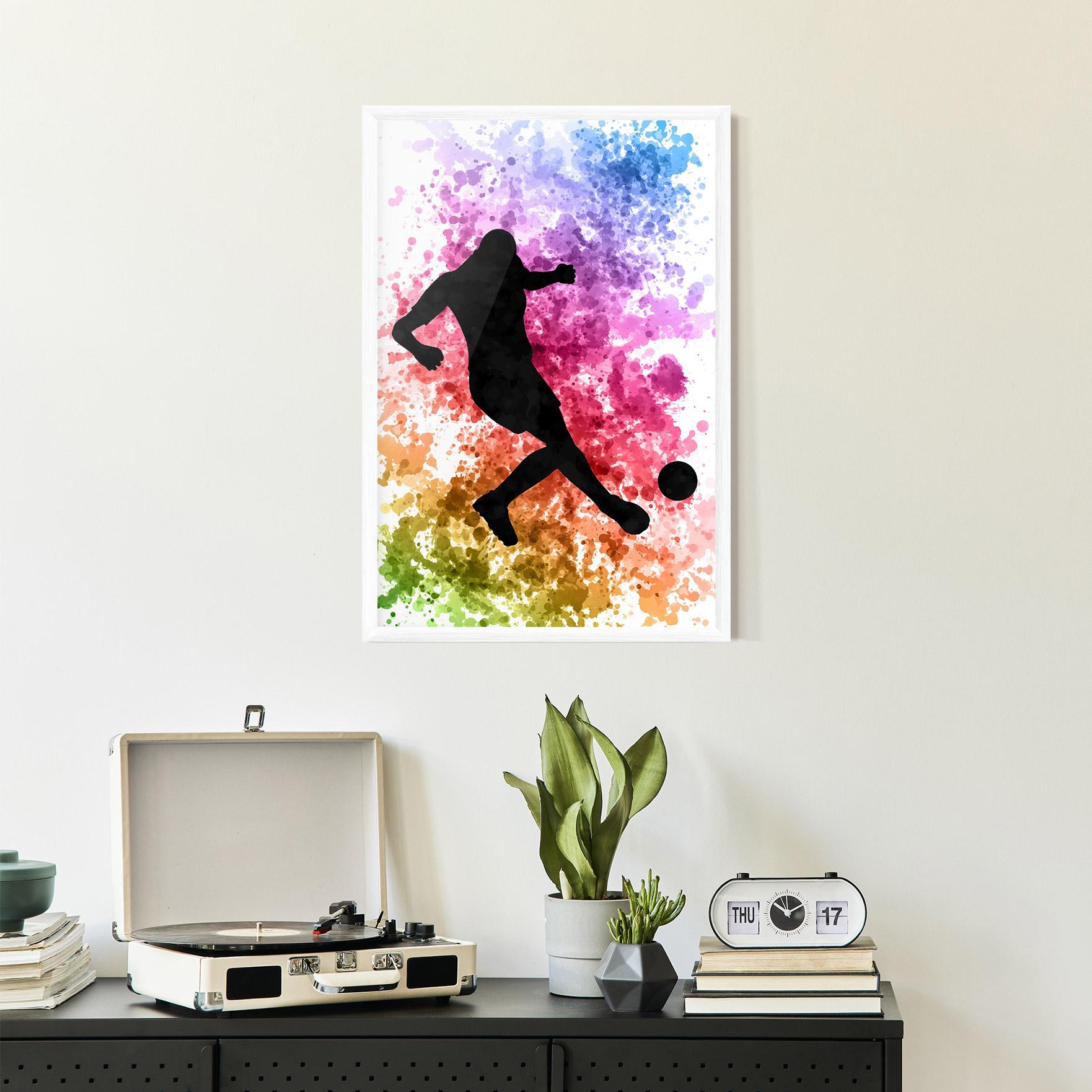 Poster Înrămat Colorful Art Football mockup 2